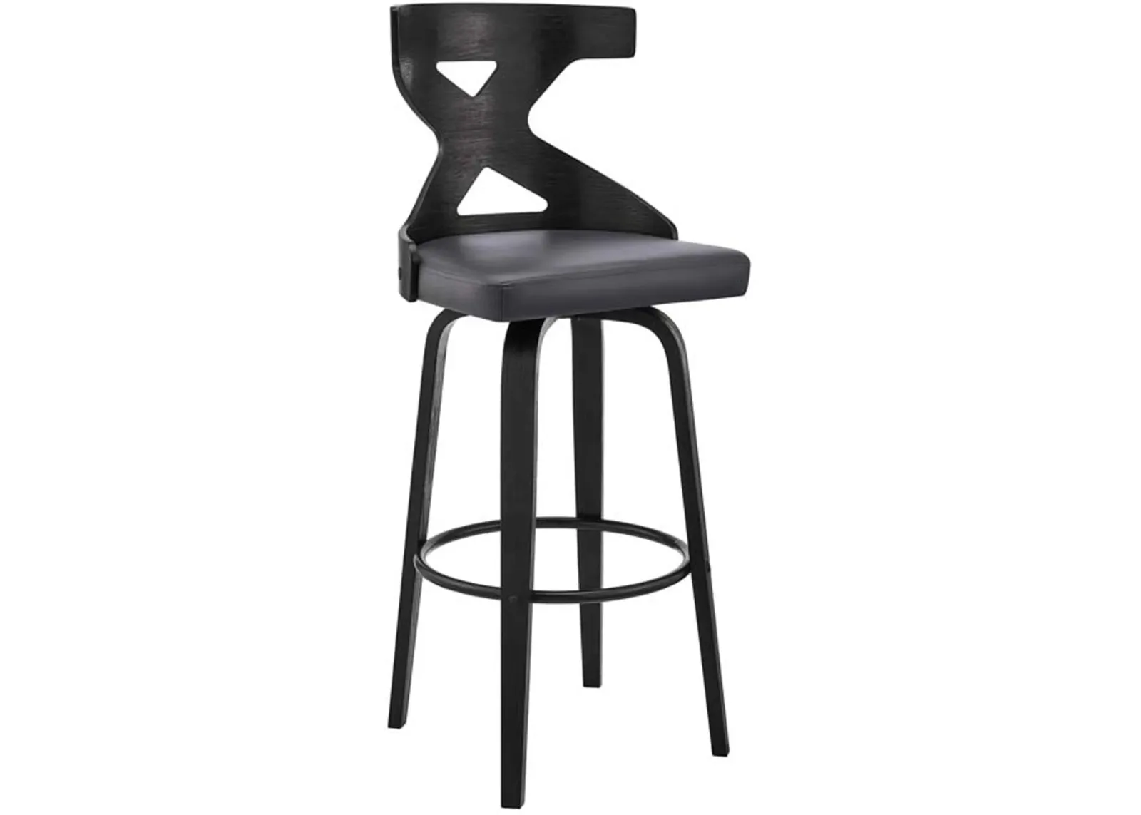 Armen Living Gayle Black/Gray 30" Swivel Bar Stool