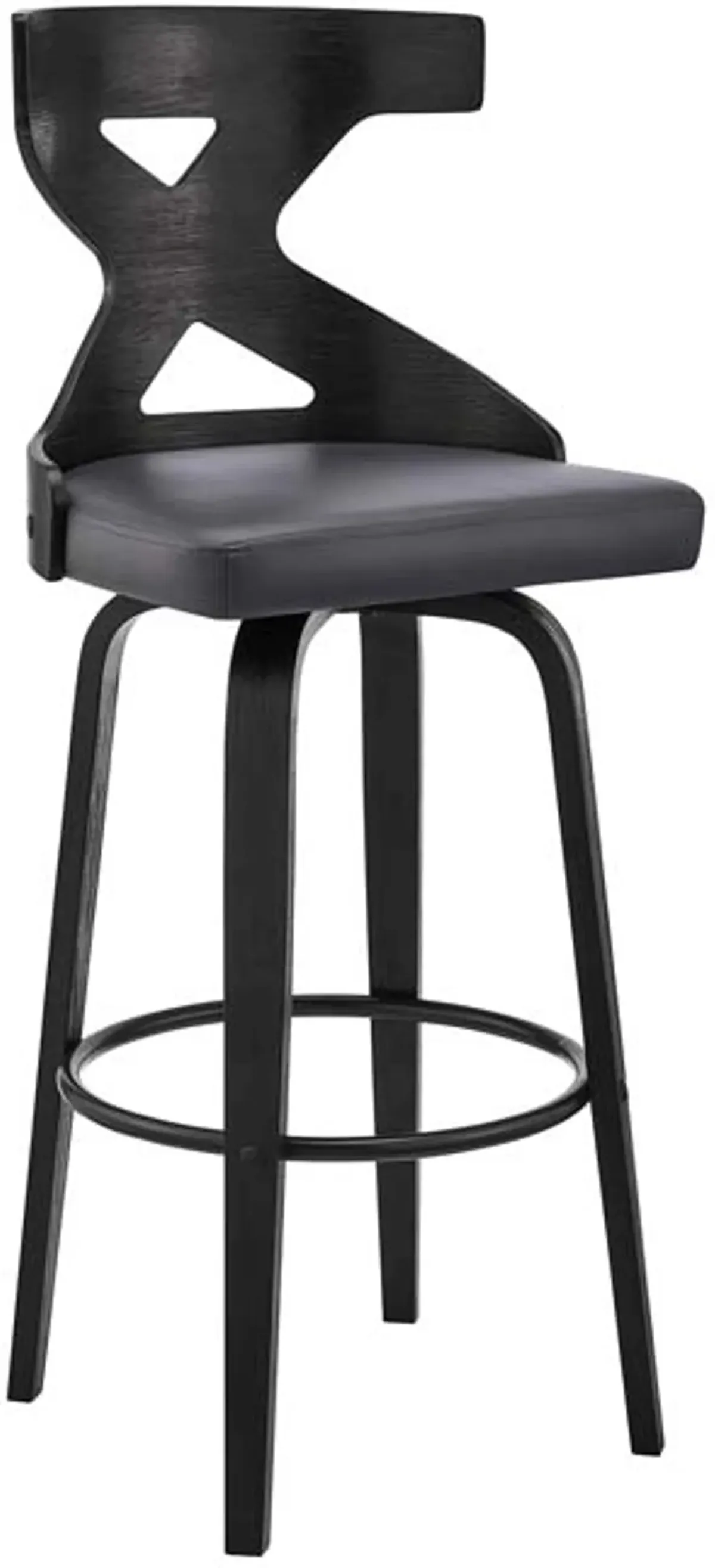 Armen Living Gayle Black/Gray 30" Swivel Bar Stool