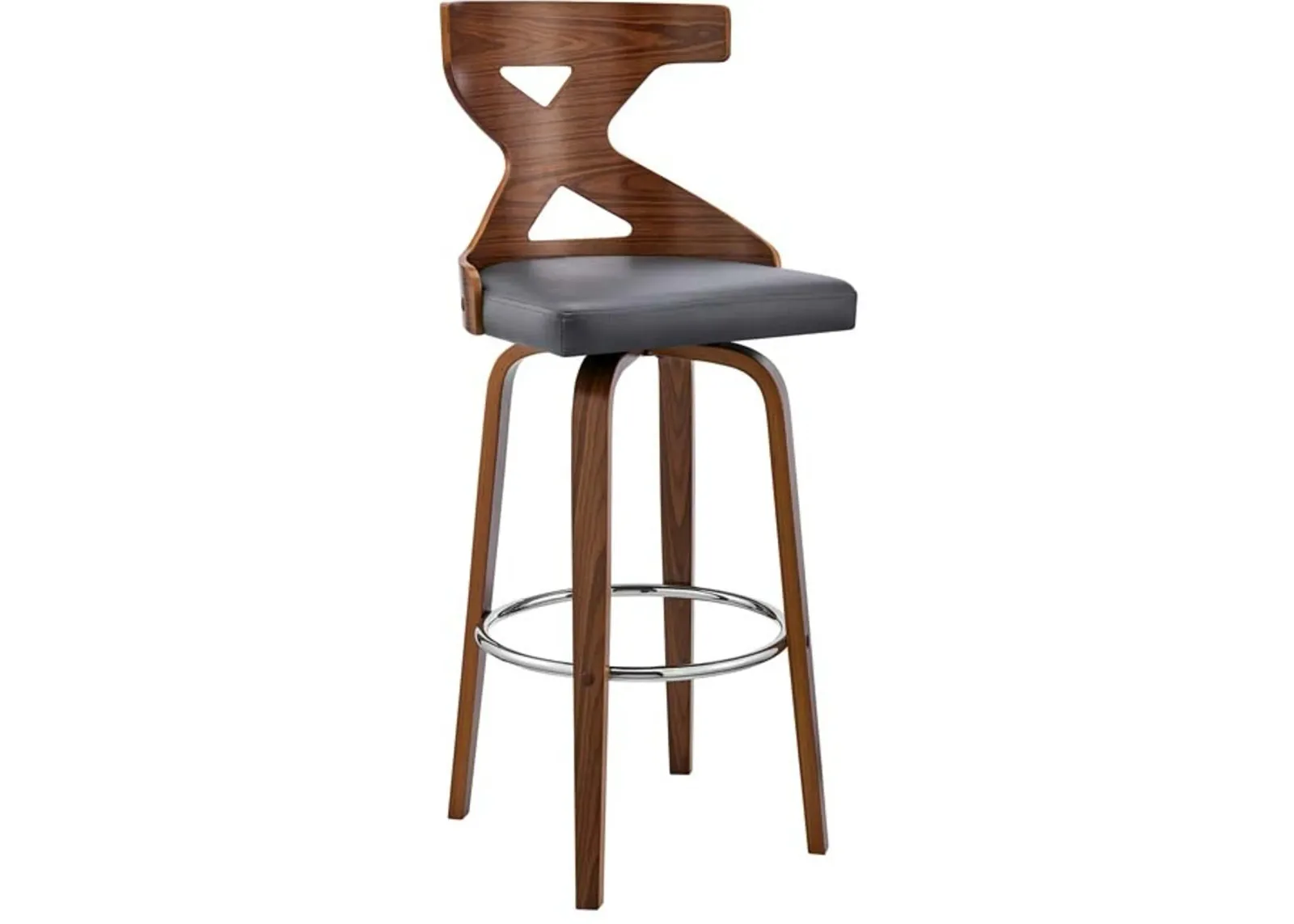 Armen Living Gayle Gray/Walnut 26" Swivel Bar Stool