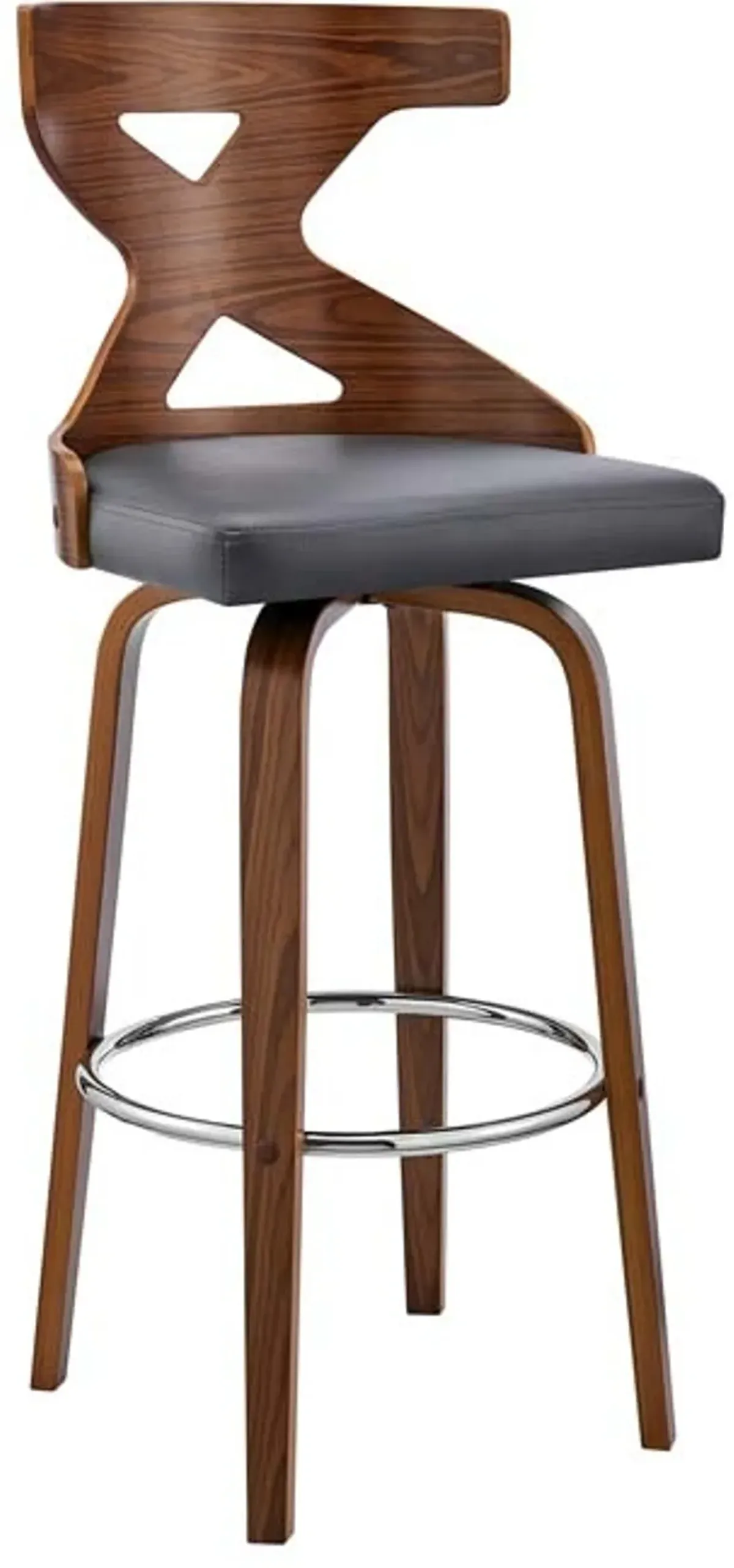 Armen Living Gayle Gray/Walnut 26" Swivel Bar Stool