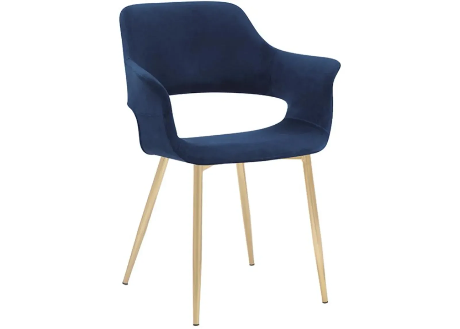 Armen Living Gigi 2-Piece Blue/Gold Dining Room Chair