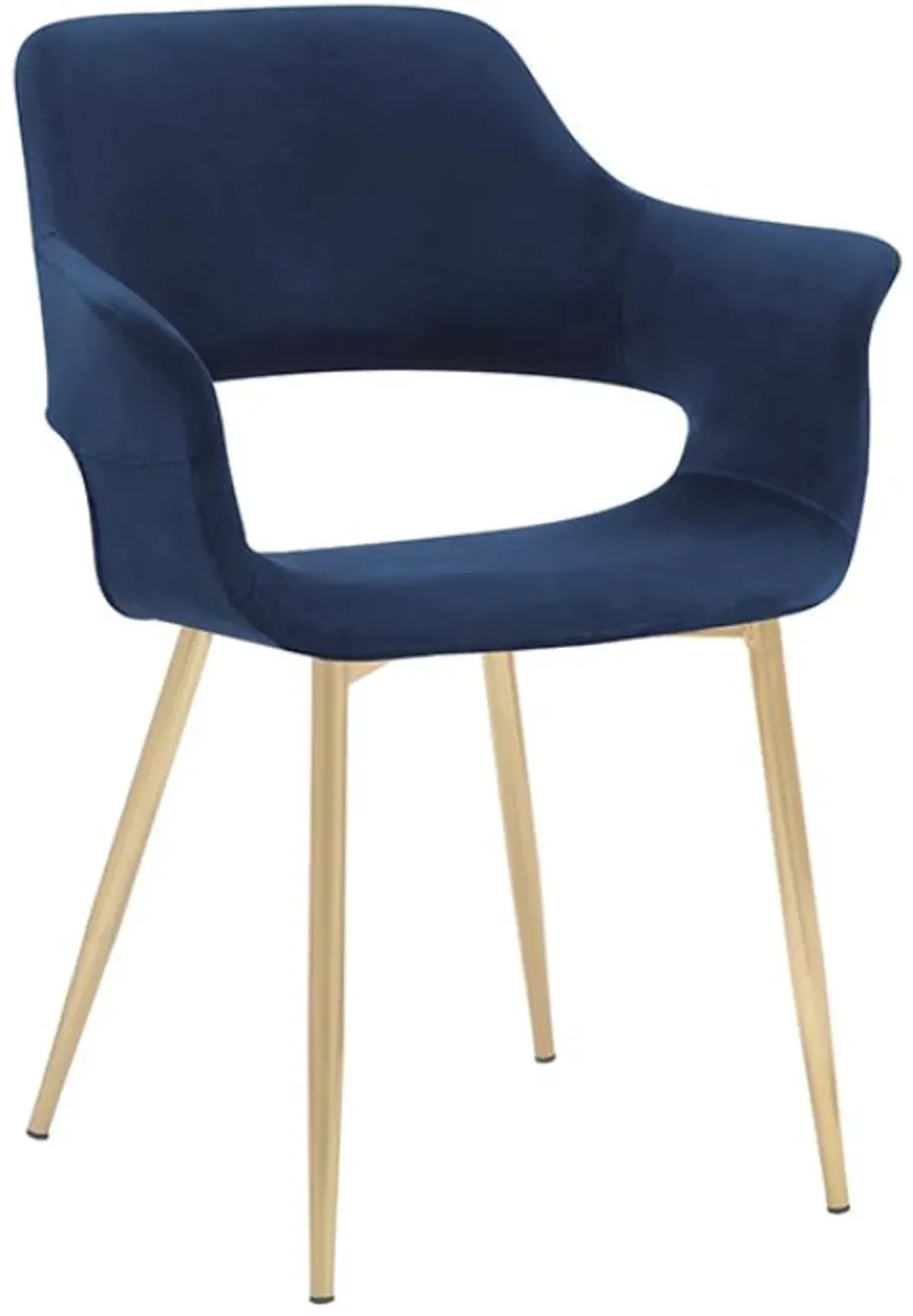 Armen Living Gigi 2-Piece Blue/Gold Dining Room Chair