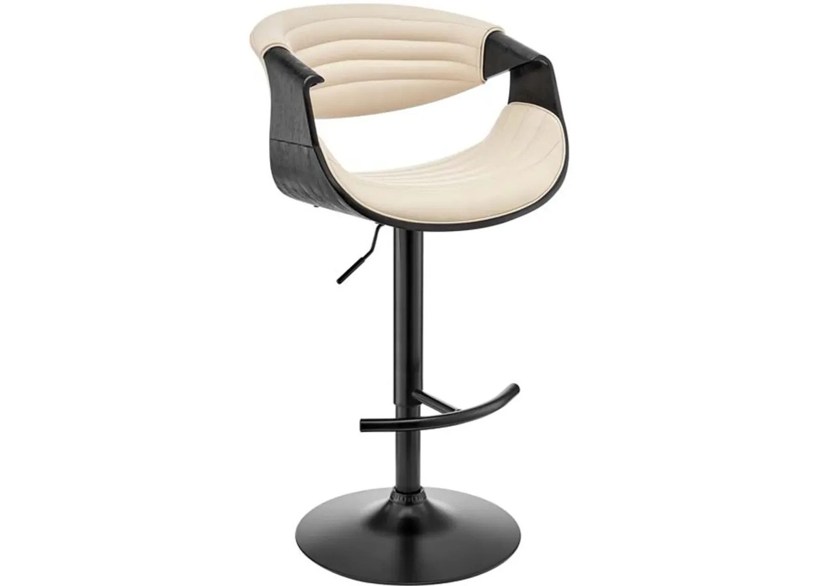 Armen Living Gionni Black/Cream Adjustable Swivel Bar Stool