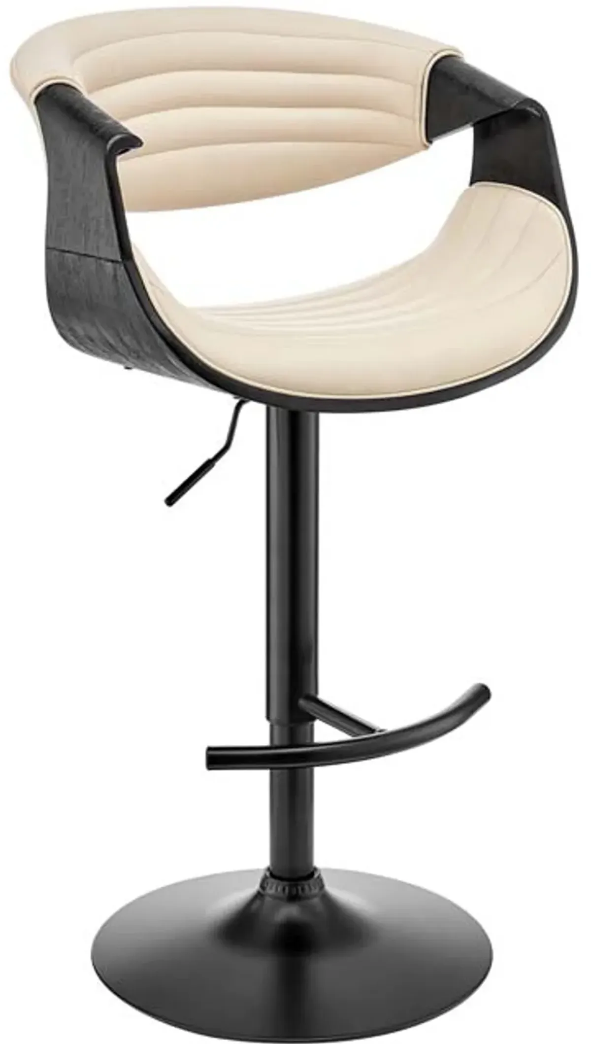 Armen Living Gionni Black/Cream Adjustable Swivel Bar Stool