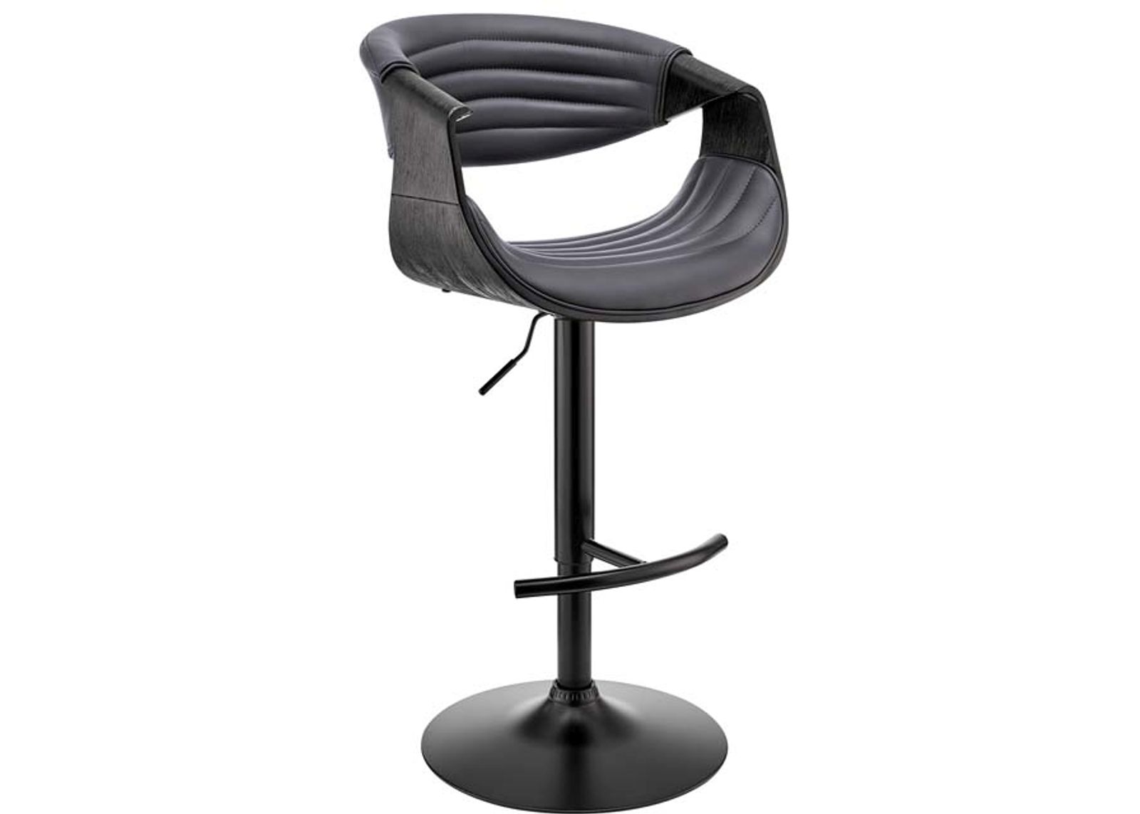 Armen Living Gionni Gray/Black Adjustable Swivel Bar Stool