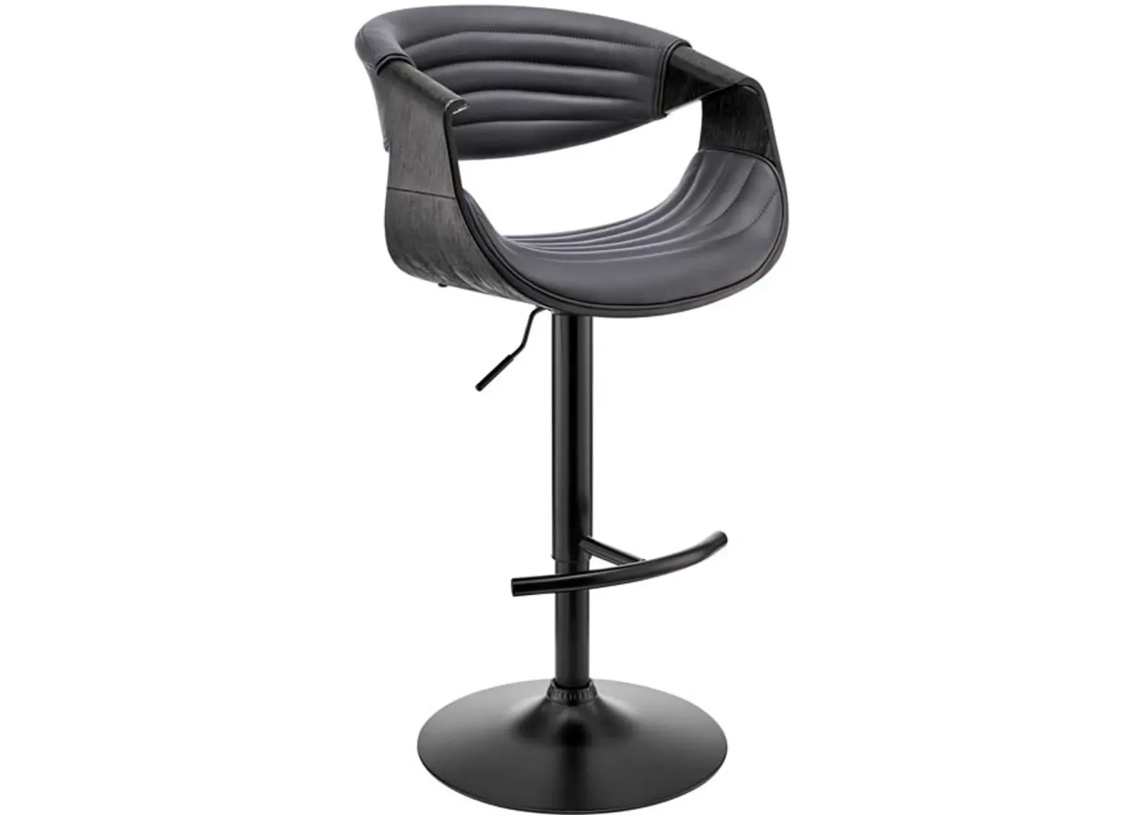 Armen Living Gionni Gray/Black Adjustable Swivel Bar Stool