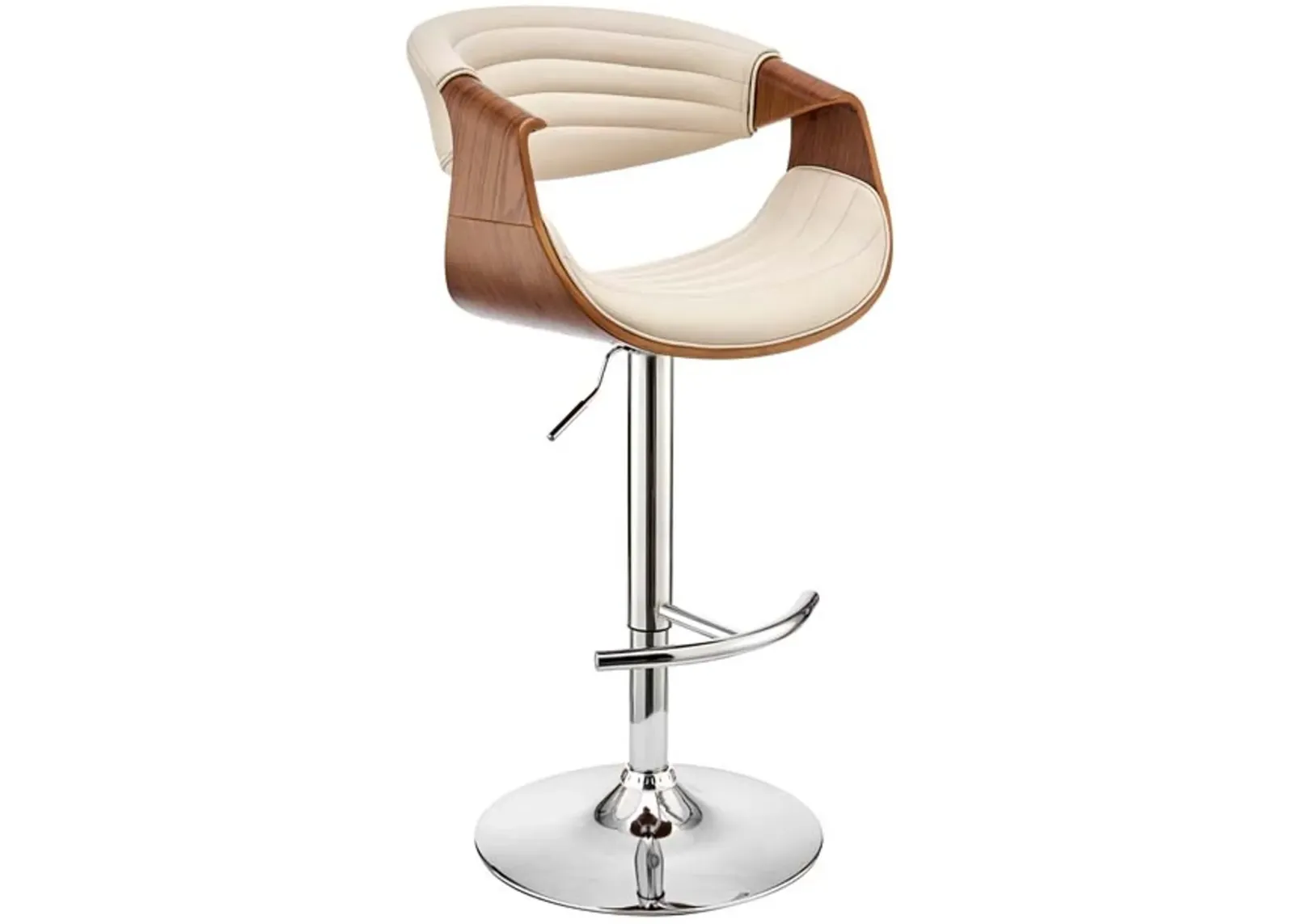 Armen Living Gionni Walnut/Cream Adjustable Swivel Bar Stool