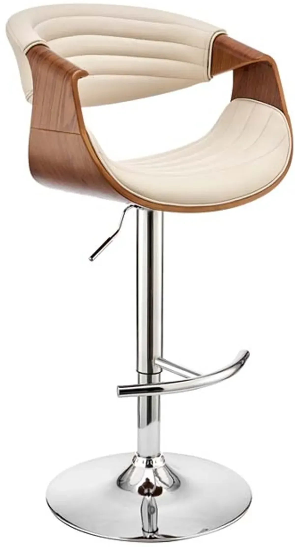 Armen Living Gionni Walnut/Cream Adjustable Swivel Bar Stool