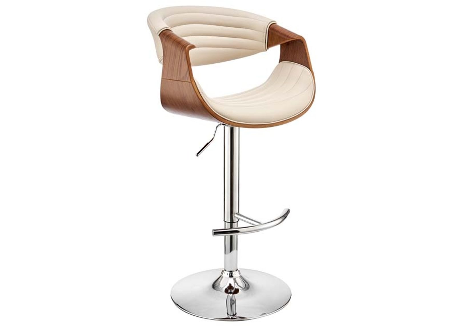 Armen Living Gionni Walnut/Cream Adjustable Swivel Bar Stool