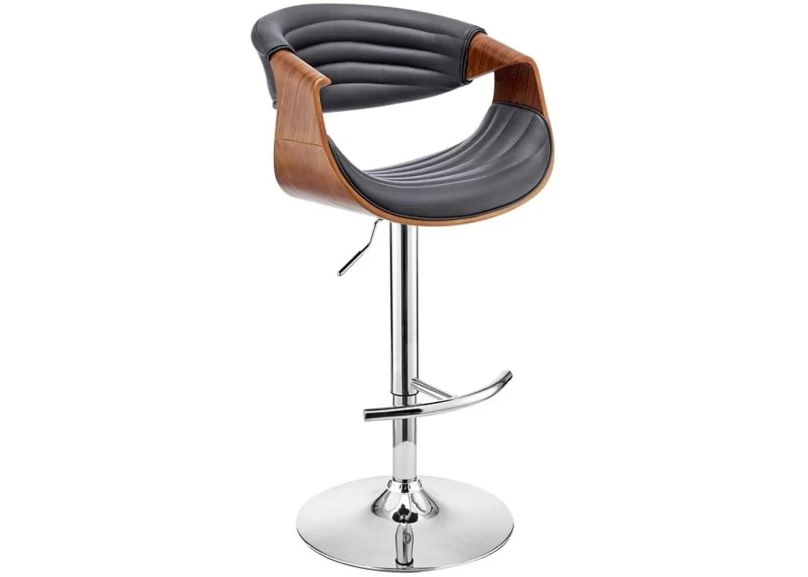 Armen Living Gionni Grey/Walnut Adjustable Swivel Bar Stool