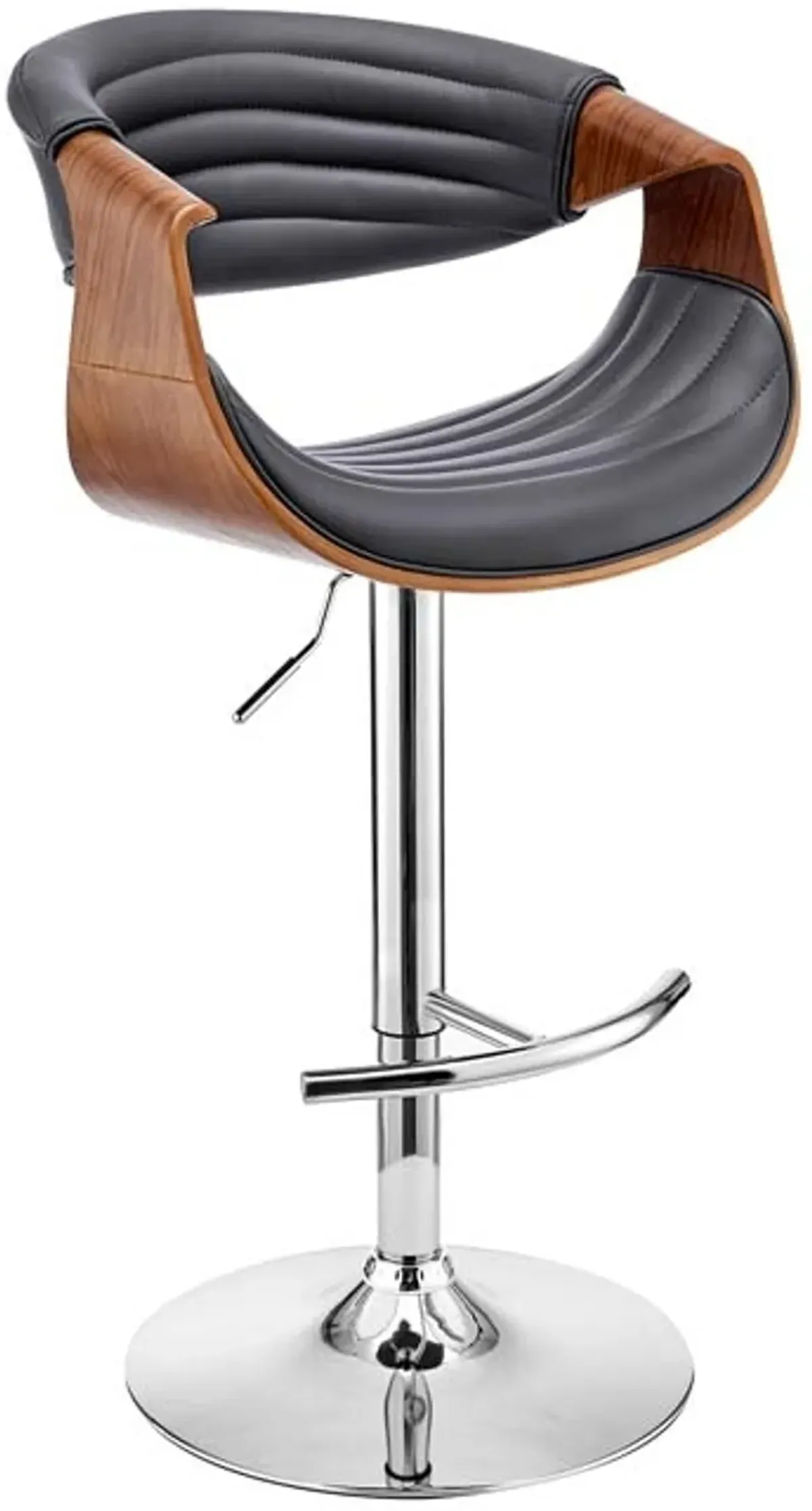 Armen Living Gionni Grey/Walnut Adjustable Swivel Bar Stool