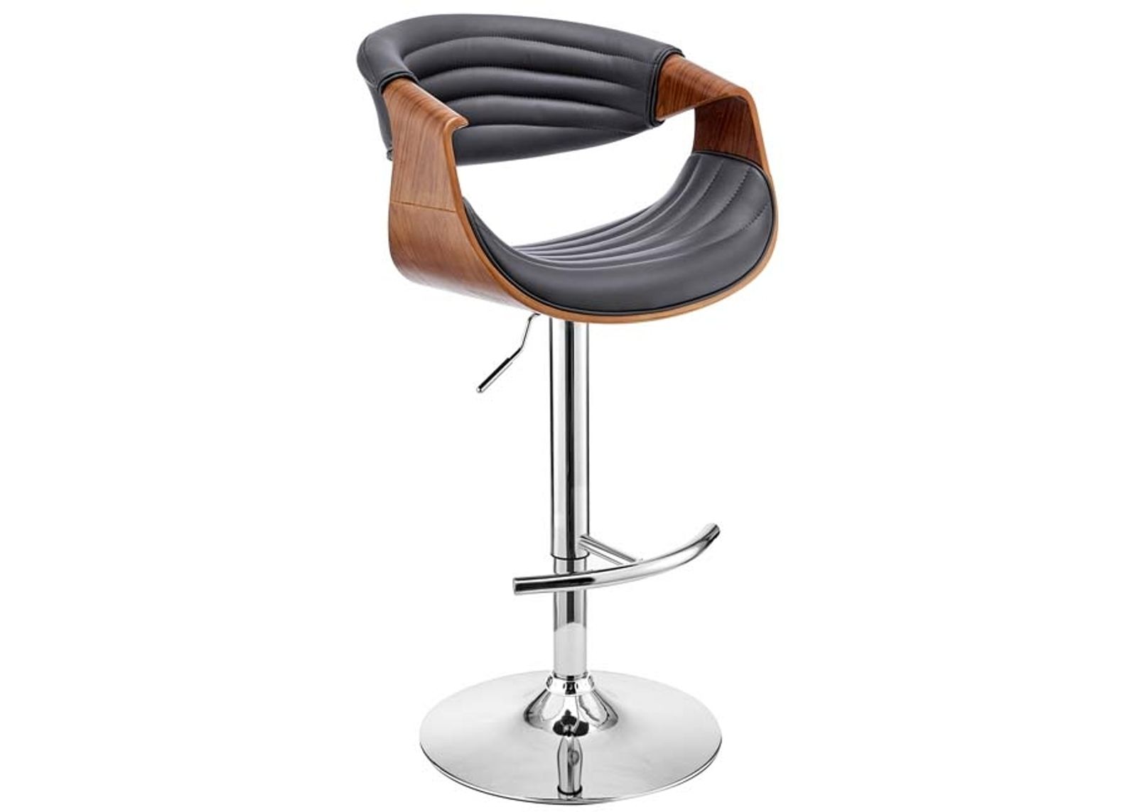 Armen Living Gionni Grey/Walnut Adjustable Swivel Bar Stool