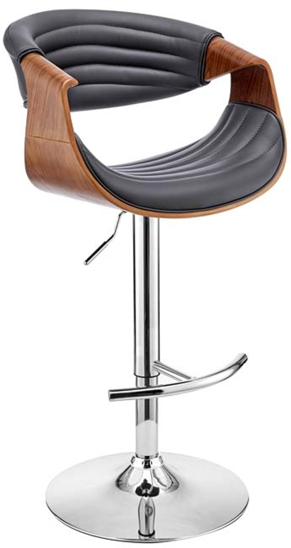 Armen Living Gionni Grey/Walnut Adjustable Swivel Bar Stool