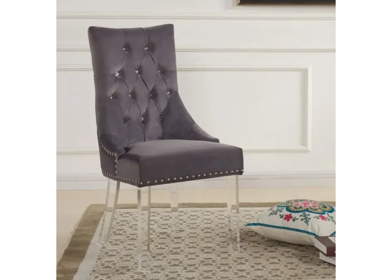 Armen Living Gobi Gray Dining Chair