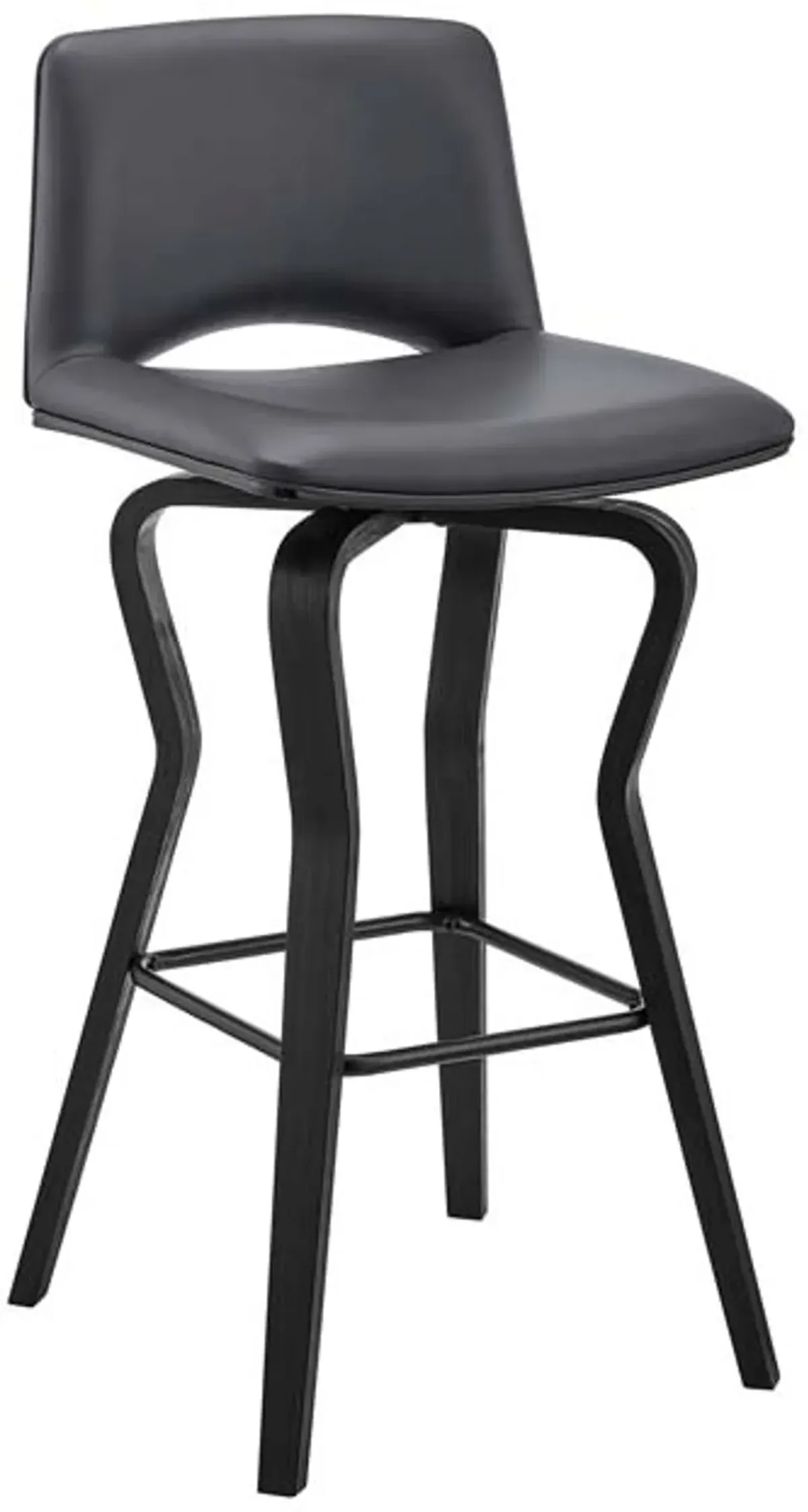 Armen Living Gerty Black/Gray 26" Swivel Bar Stool