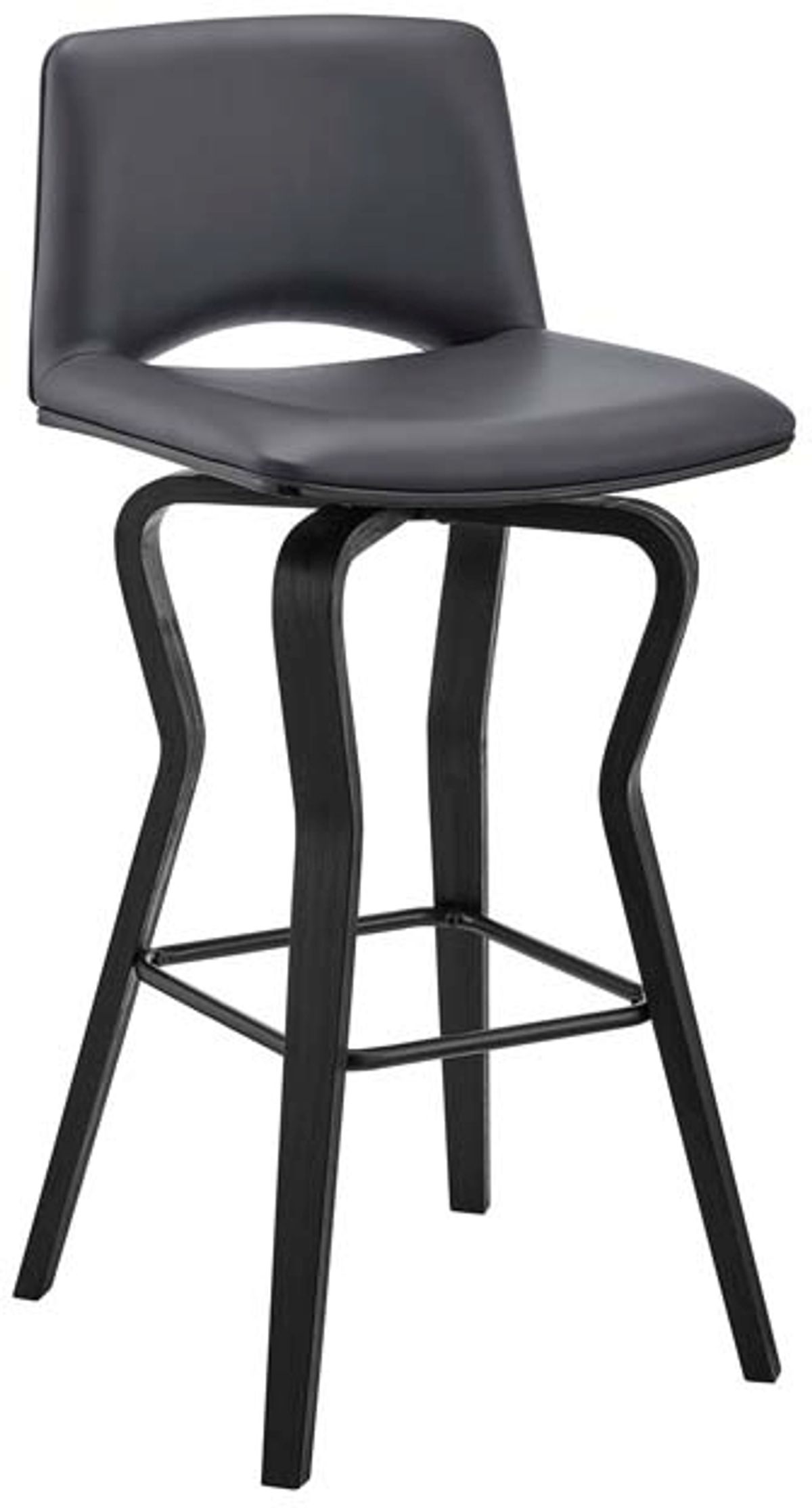 Armen Living Gerty Black/Gray 26" Swivel Bar Stool