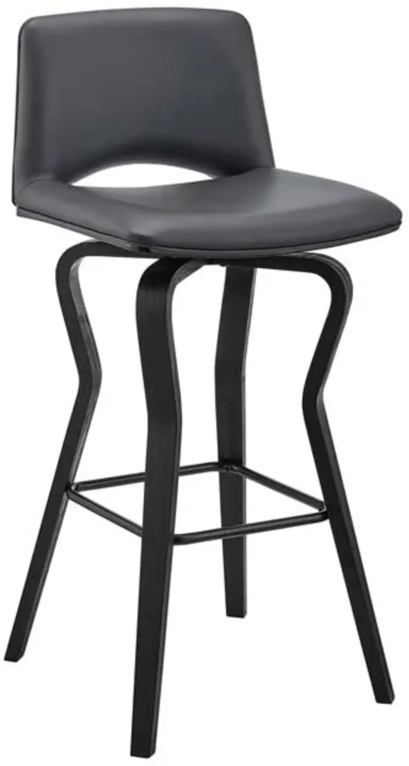 Armen Living Gerty Black/Gray 30" Swivel Bar Stool