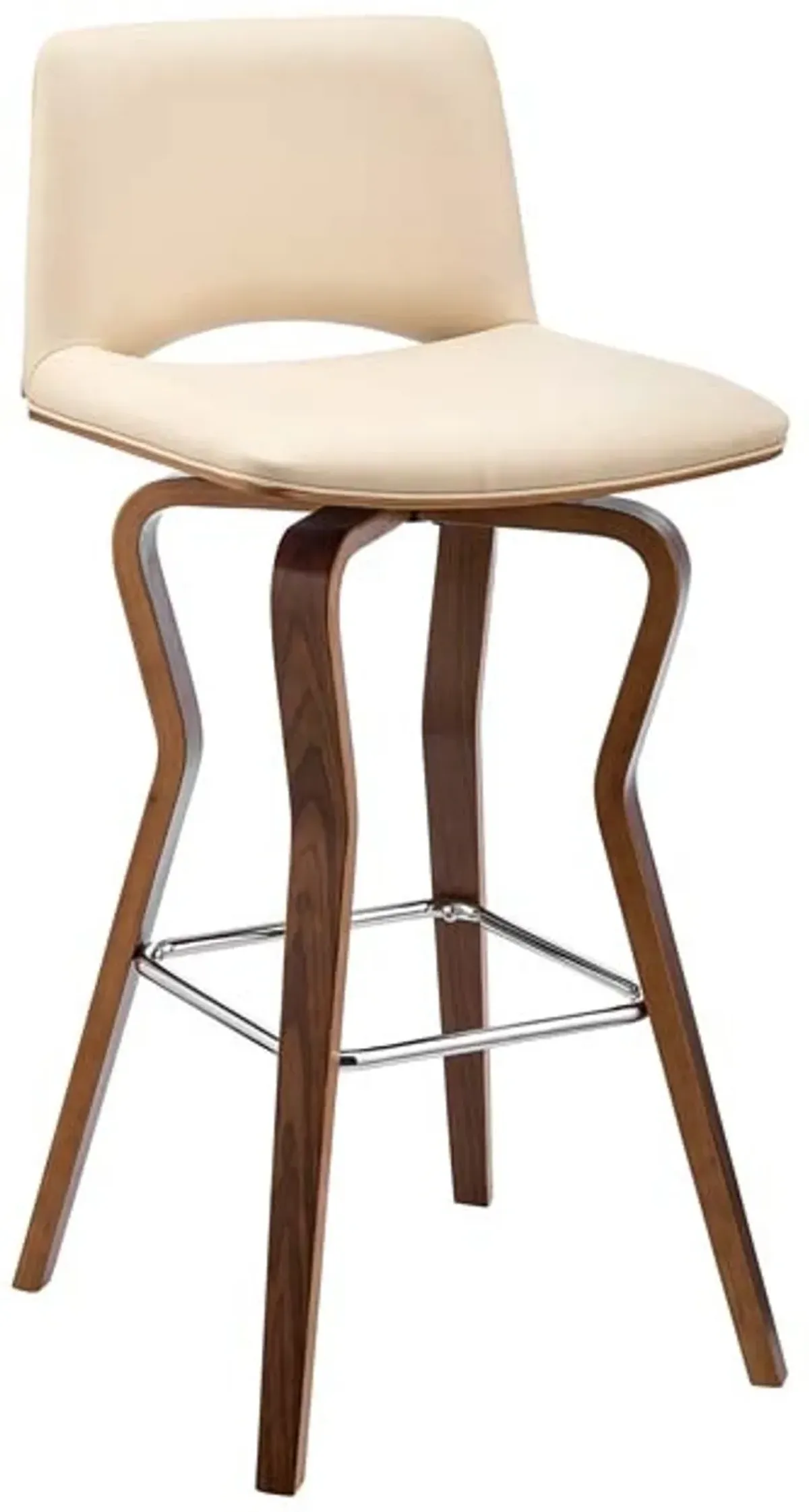 Armen Living Gerty Cream/Walnut 26" Swivel Counter Stool