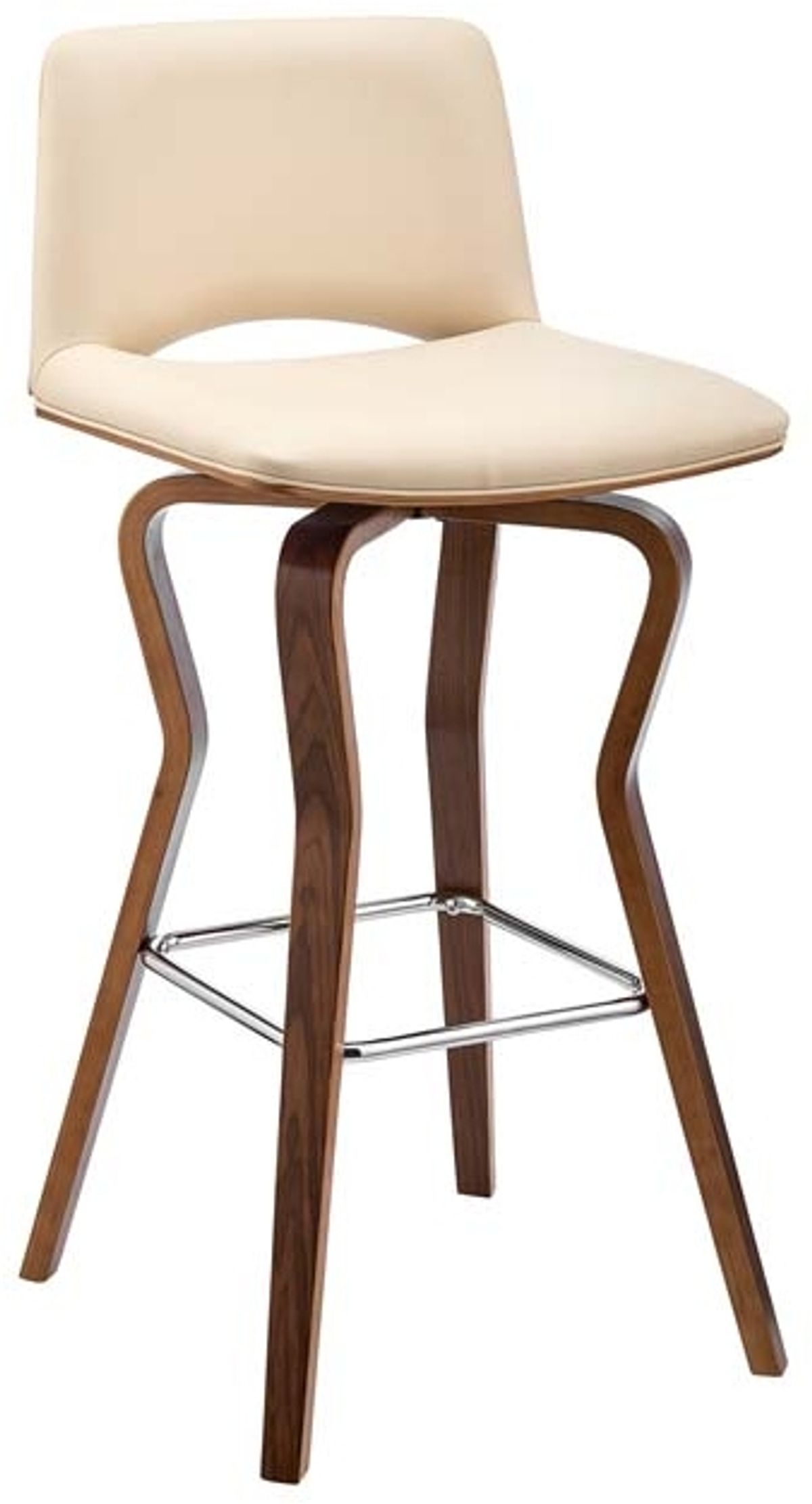 Armen Living Gerty Cream/Walnut 26" Swivel Counter Stool