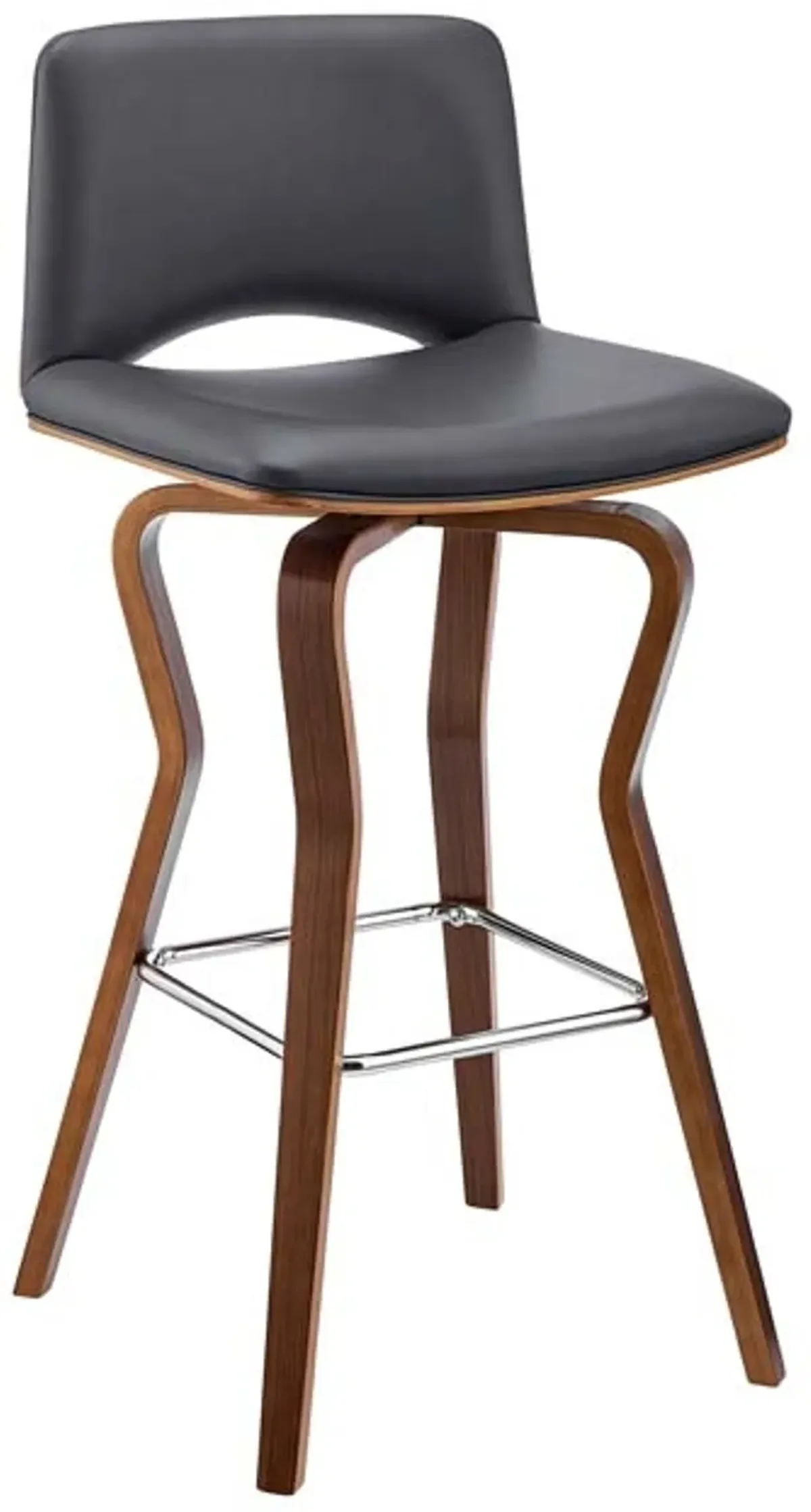 Armen Living Gerty Gray/Walnut 26" Swivel Counter Stool