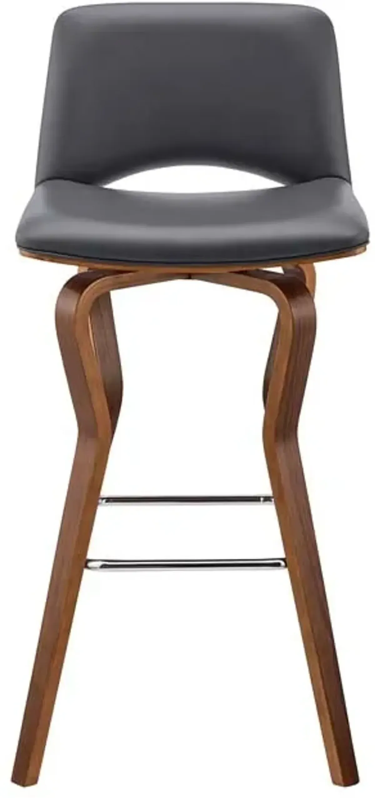 Armen Living Gerty Gray/Walnut 30" Swivel Bar Stool