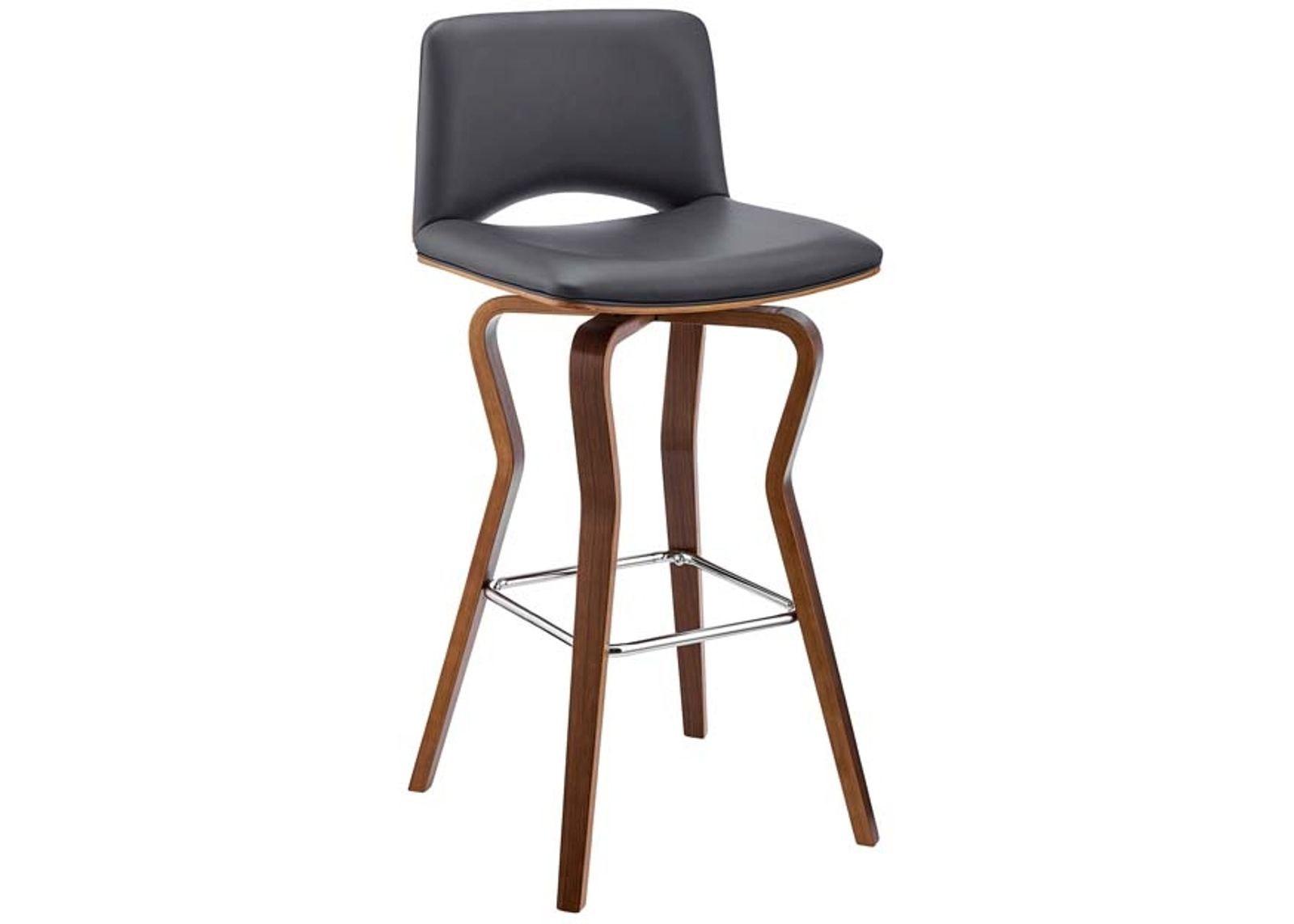 Armen Living Gerty Gray/Walnut 30" Swivel Bar Stool