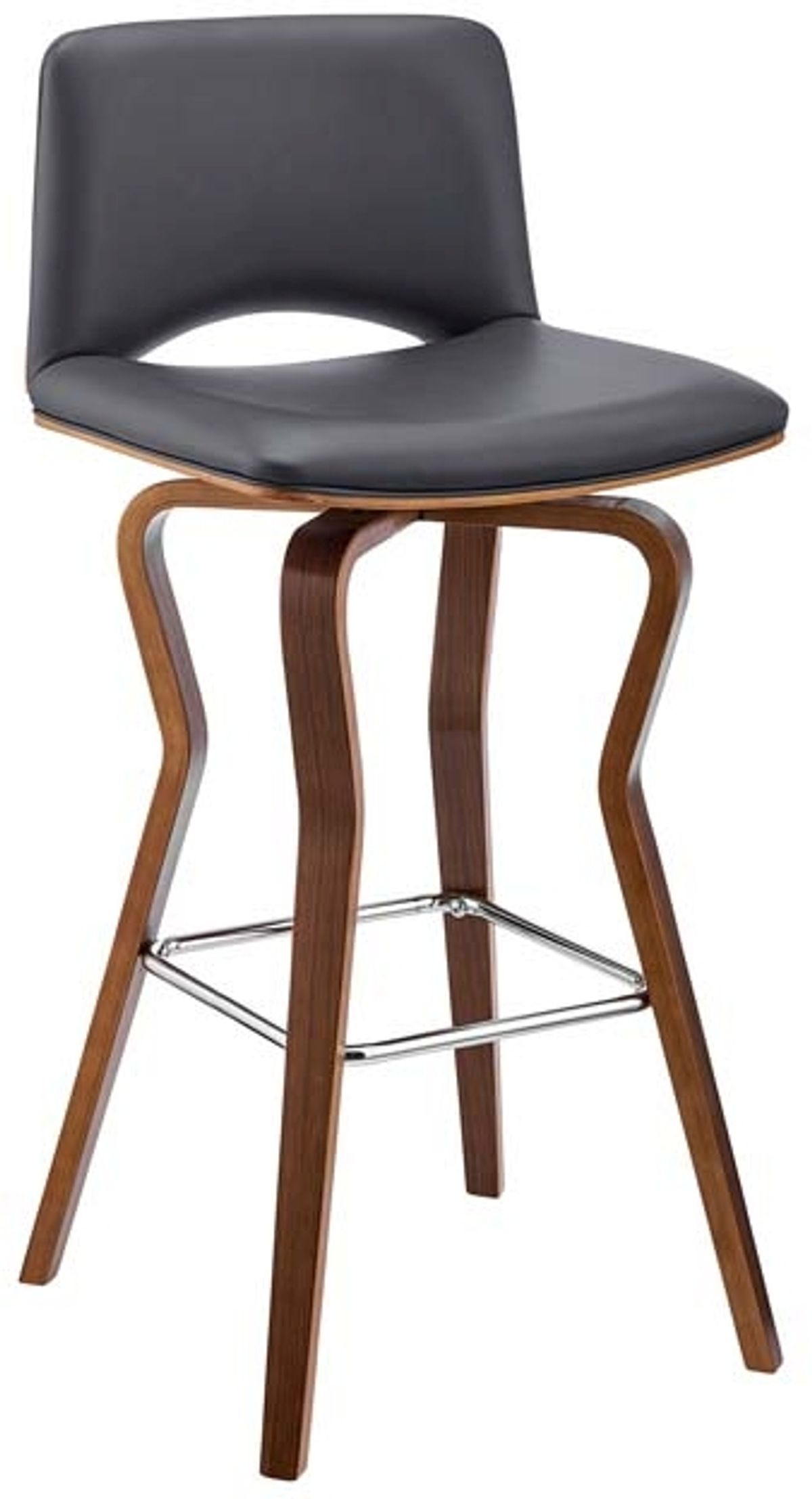 Armen Living Gerty Gray/Walnut 30" Swivel Bar Stool