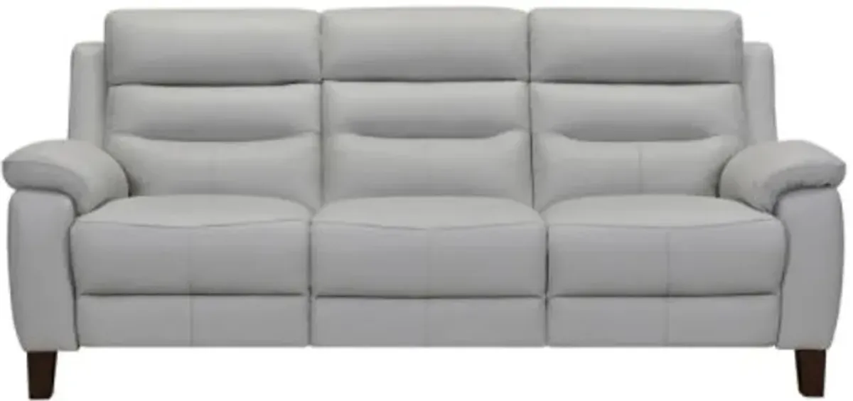 Armen Living Hayward Dove Gray Genuine Leather Power Reclining Sofa