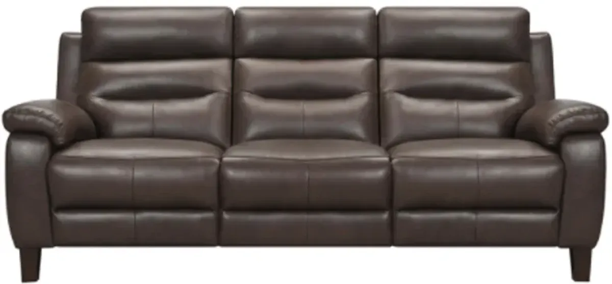 Armen Living Hayward Espresso Genuine Leather Power Reclining Sofa