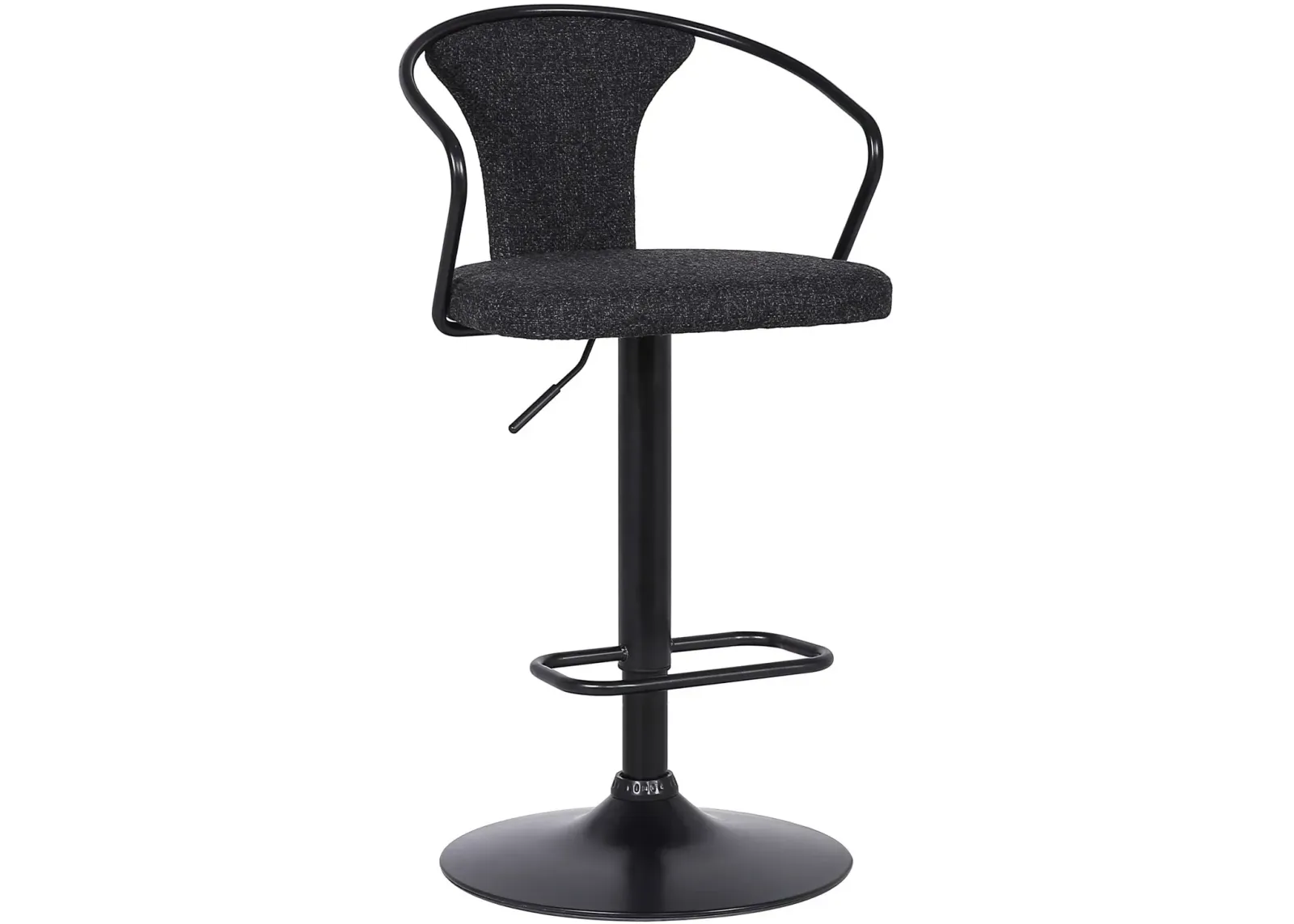 Armen Living Ian Black Adjustable Bar Stool