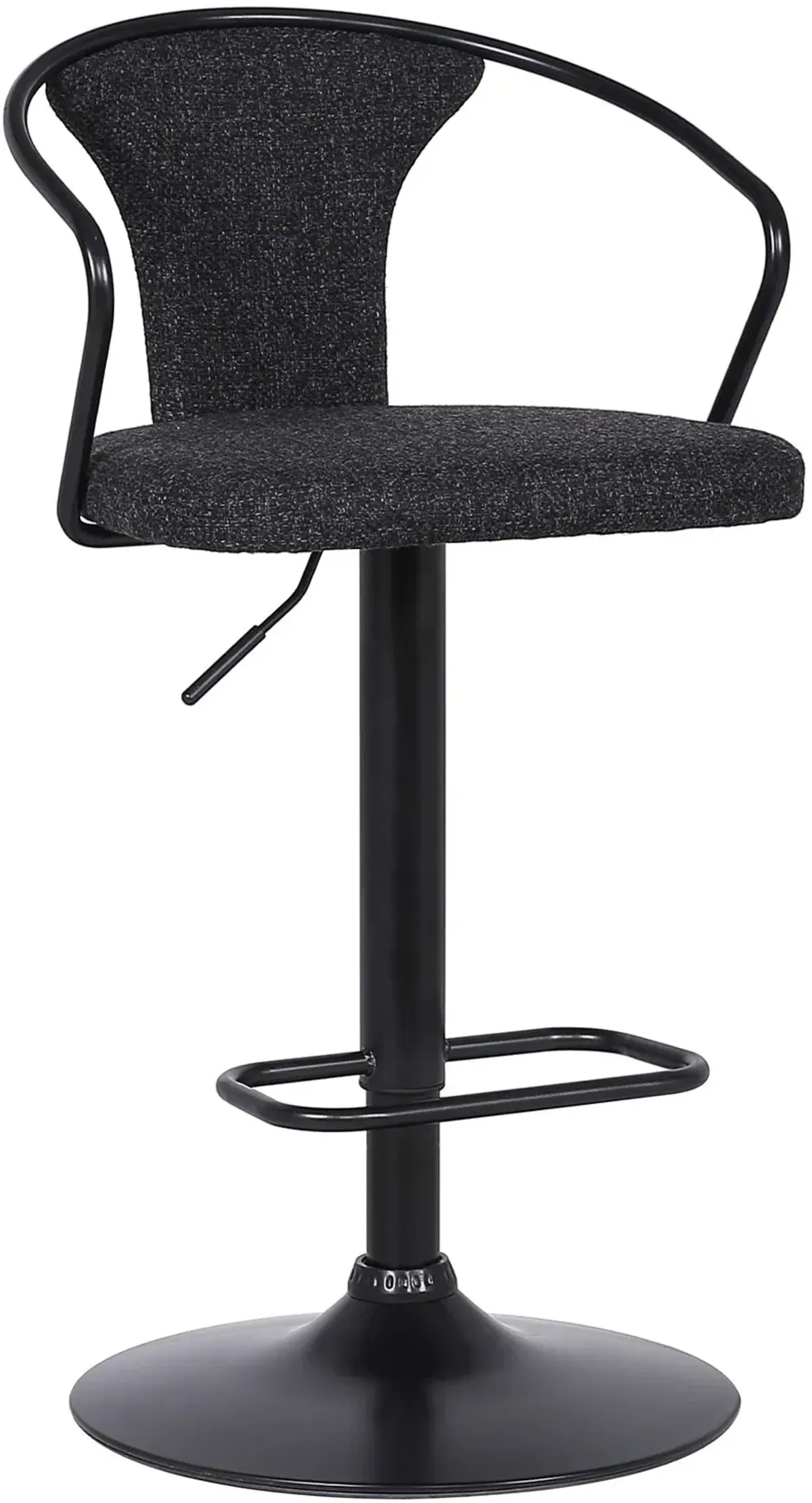 Armen Living Ian Black Adjustable Bar Stool