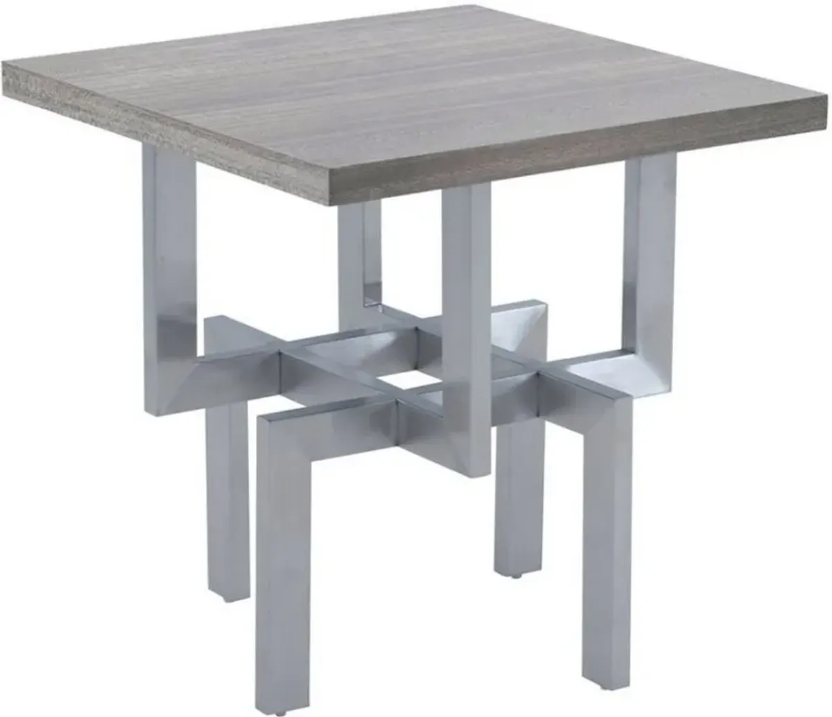 Armen Living Illusion Gray End Table