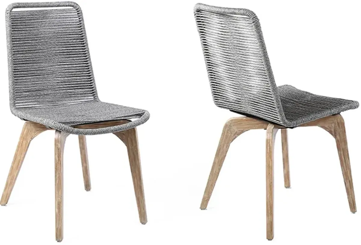 Armen Living Island Outdoor Grey Dining Chair