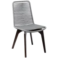 Armen Living Island Outdoor Silver Dining Chair