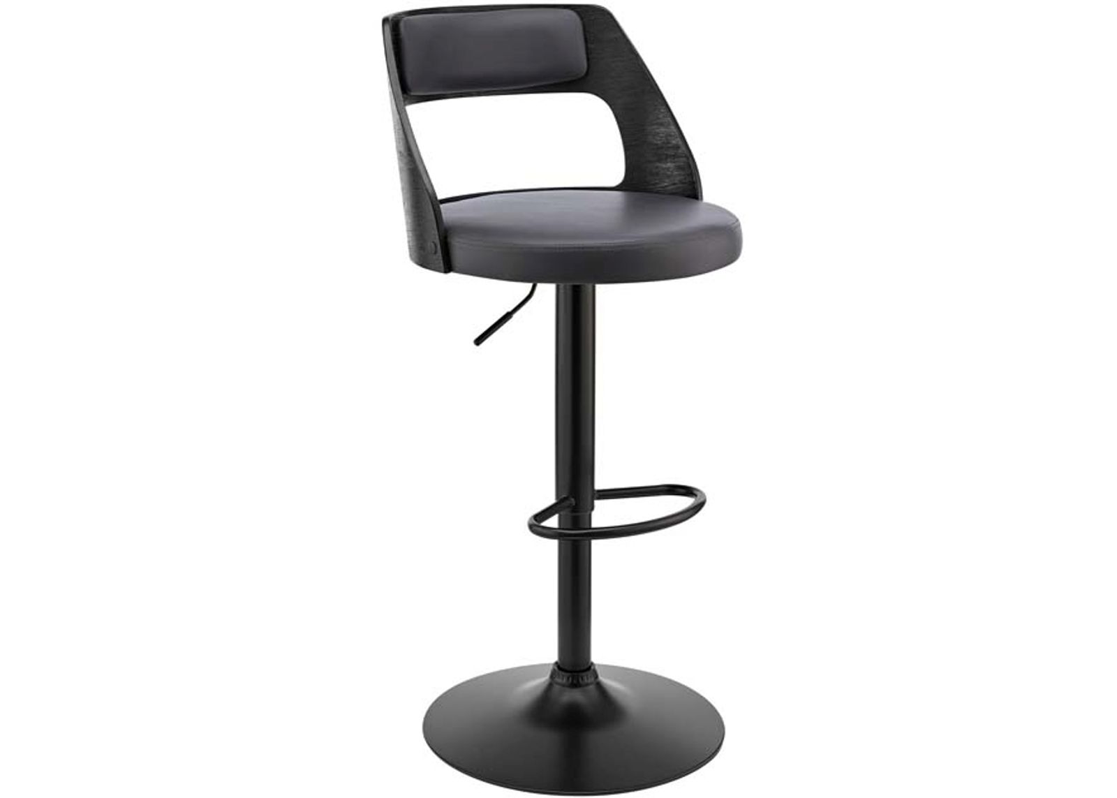 Armen Living Itzan Gray/Black Adjustable Swivel Bar Stool