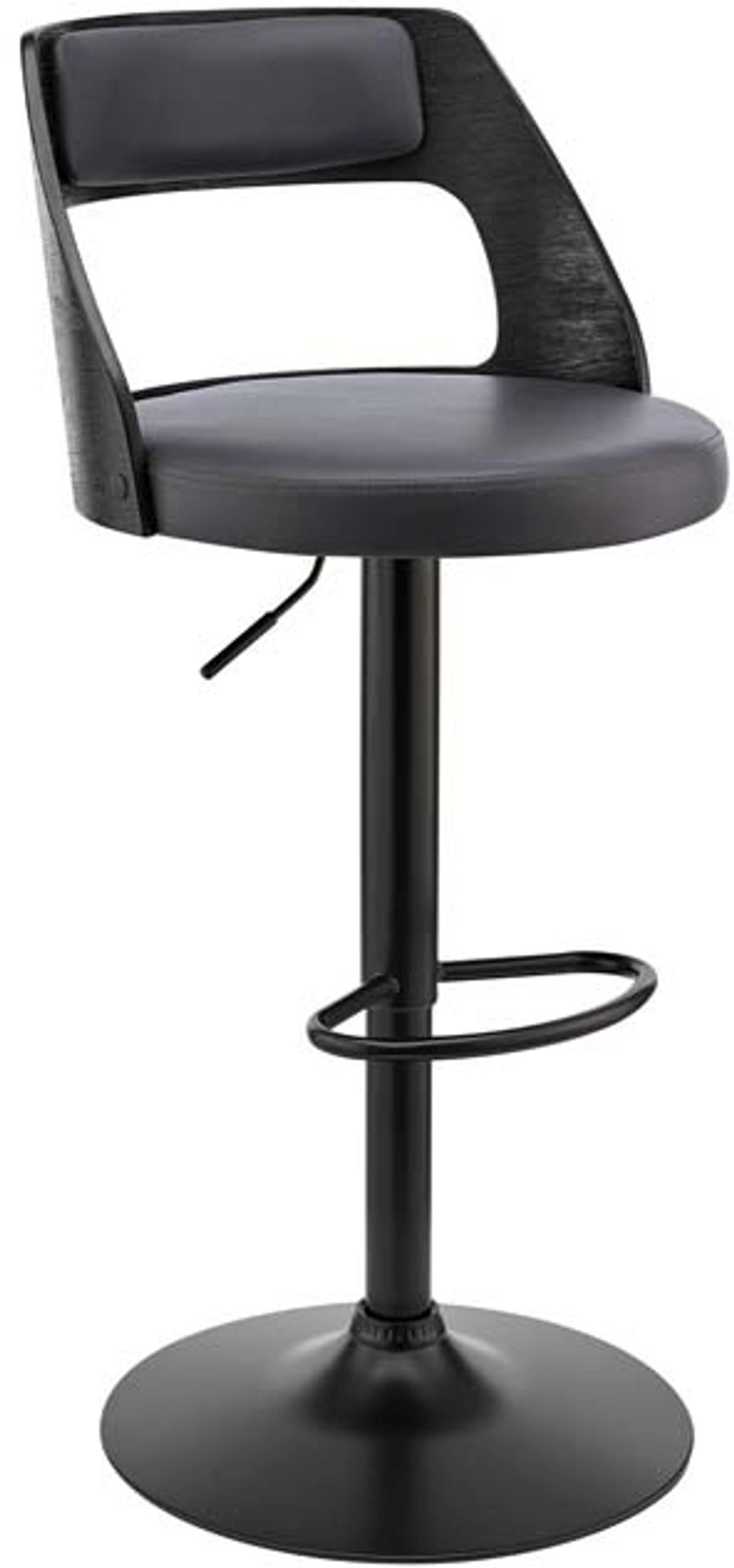 Armen Living Itzan Gray/Black Adjustable Swivel Bar Stool