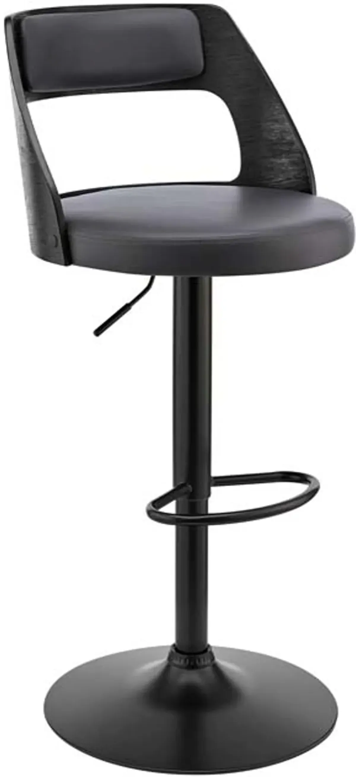 Armen Living Itzan Gray/Black Adjustable Swivel Bar Stool