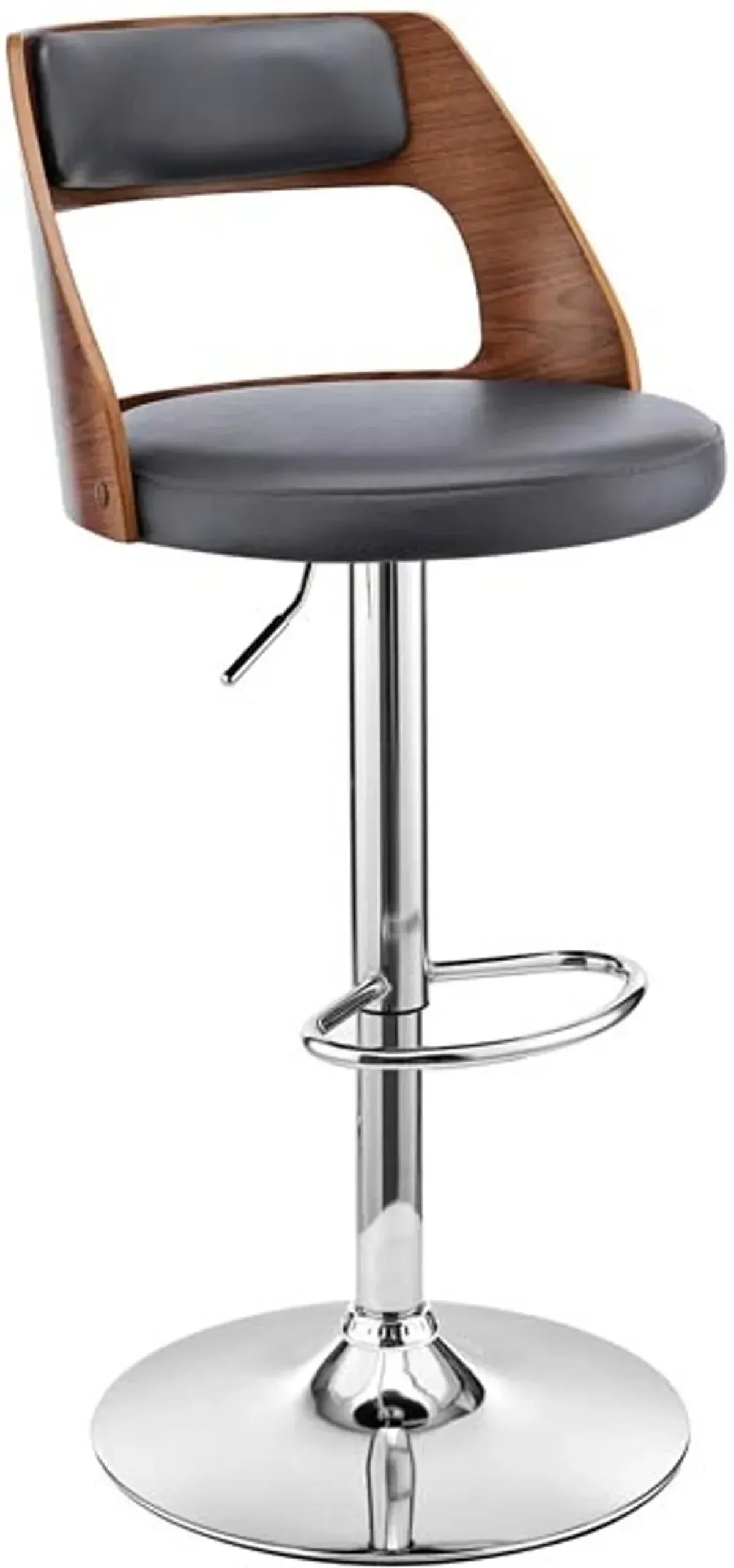 Armen Living Itzan Gray/Walnut Adjustable Swivel Bar Stool