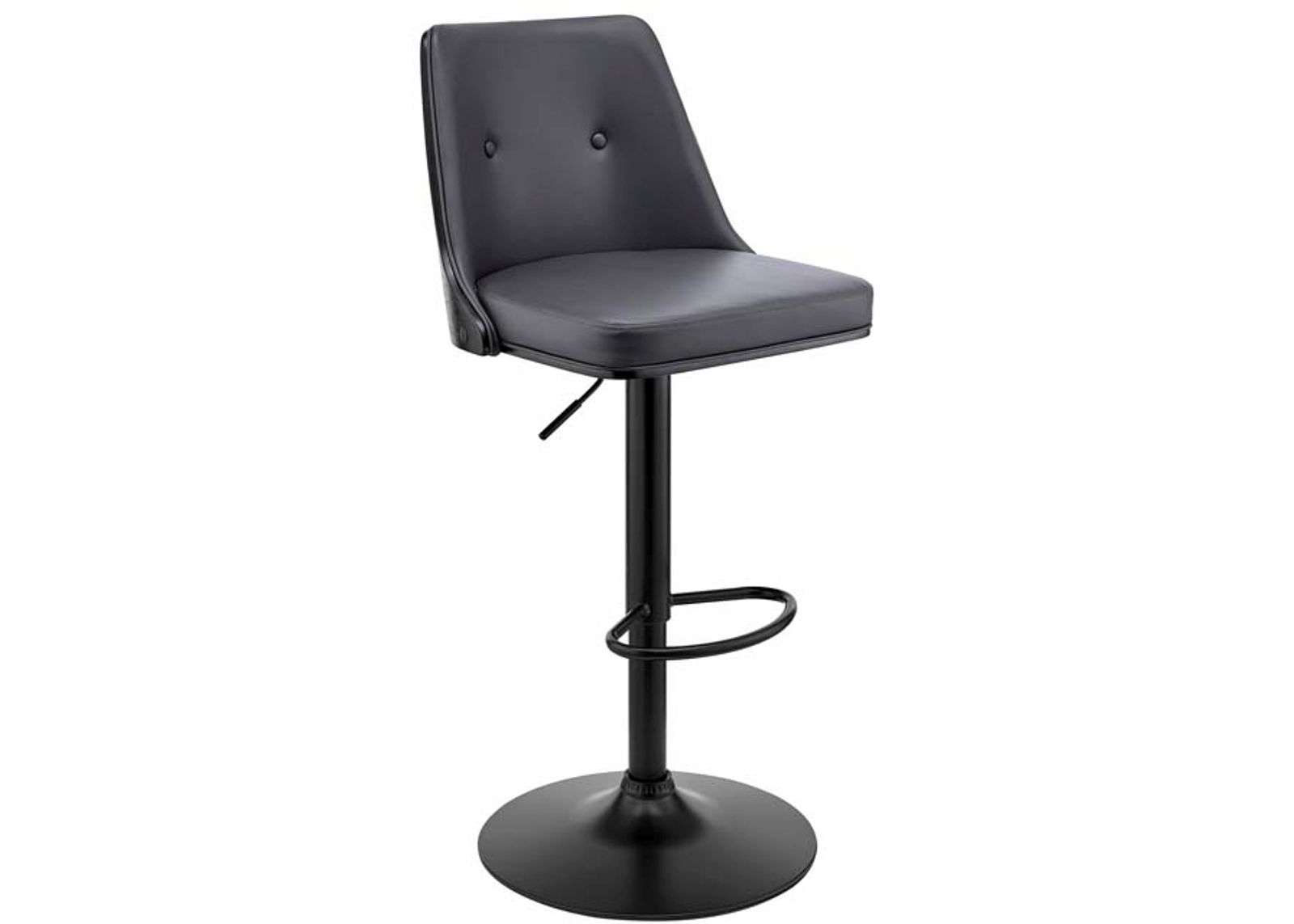 Armen Living Jacob Gray/Black Adjustable Swivel Bar Stool