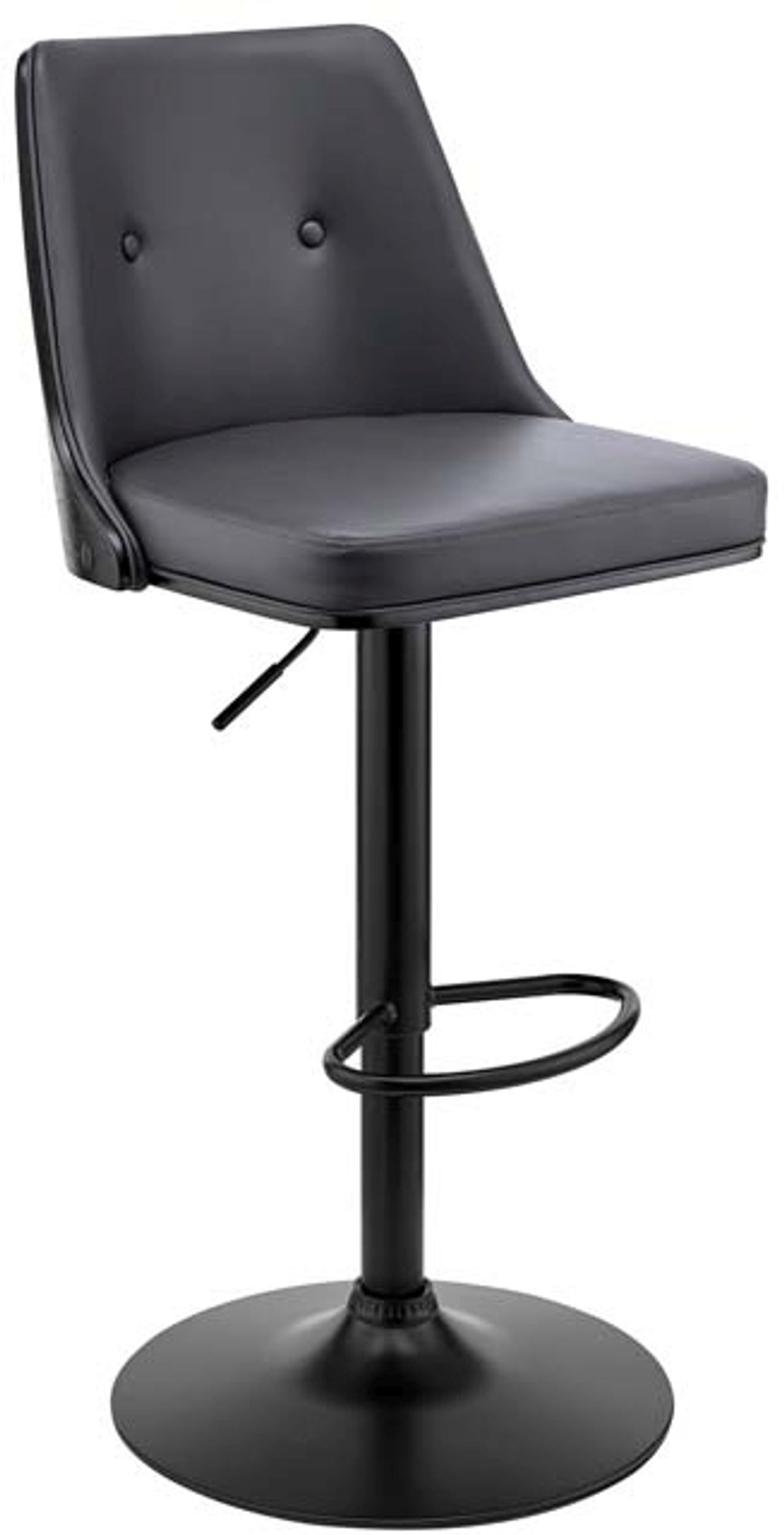 Armen Living Jacob Gray/Black Adjustable Swivel Bar Stool