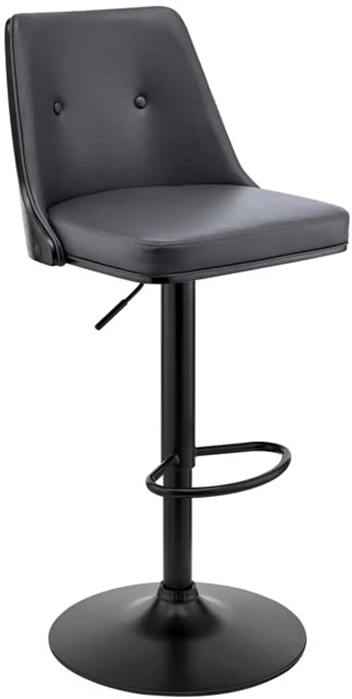 Armen Living Jacob Gray/Black Adjustable Swivel Bar Stool