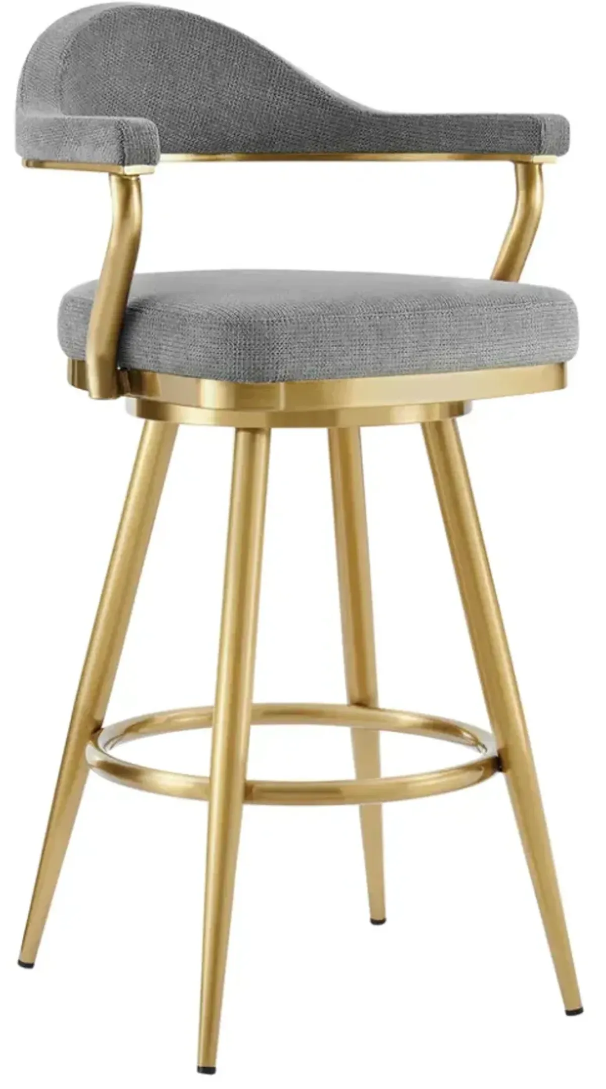 Armen Living Justin Anchor Gray/Gold Swivel Bar Stool