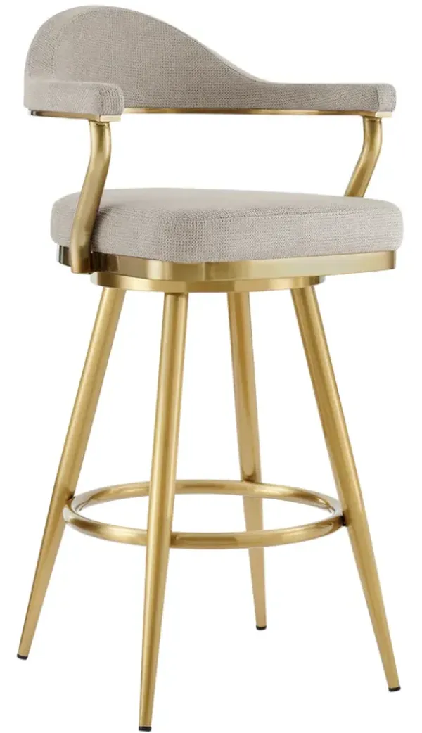 Armen Living Justin Gold/Taupe Swivel Bar Stool
