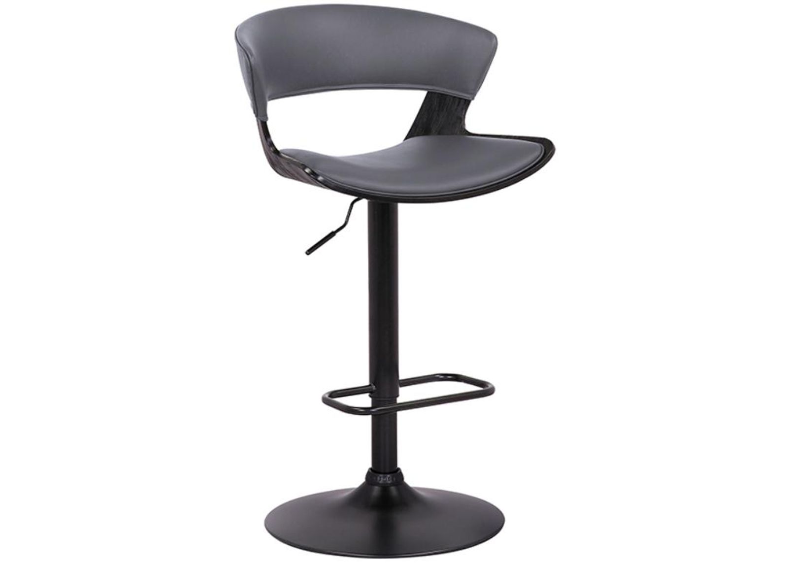 Armen Living Karine Black/Grey Adjustable Swivel Bar Stool