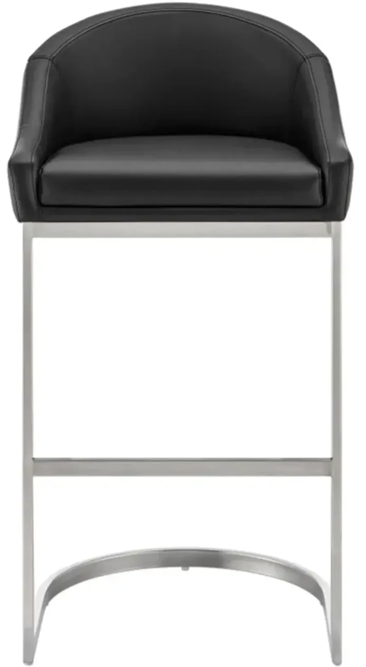 Armen Living Katherine Black/Brushed Stainless Steel Bar Stool