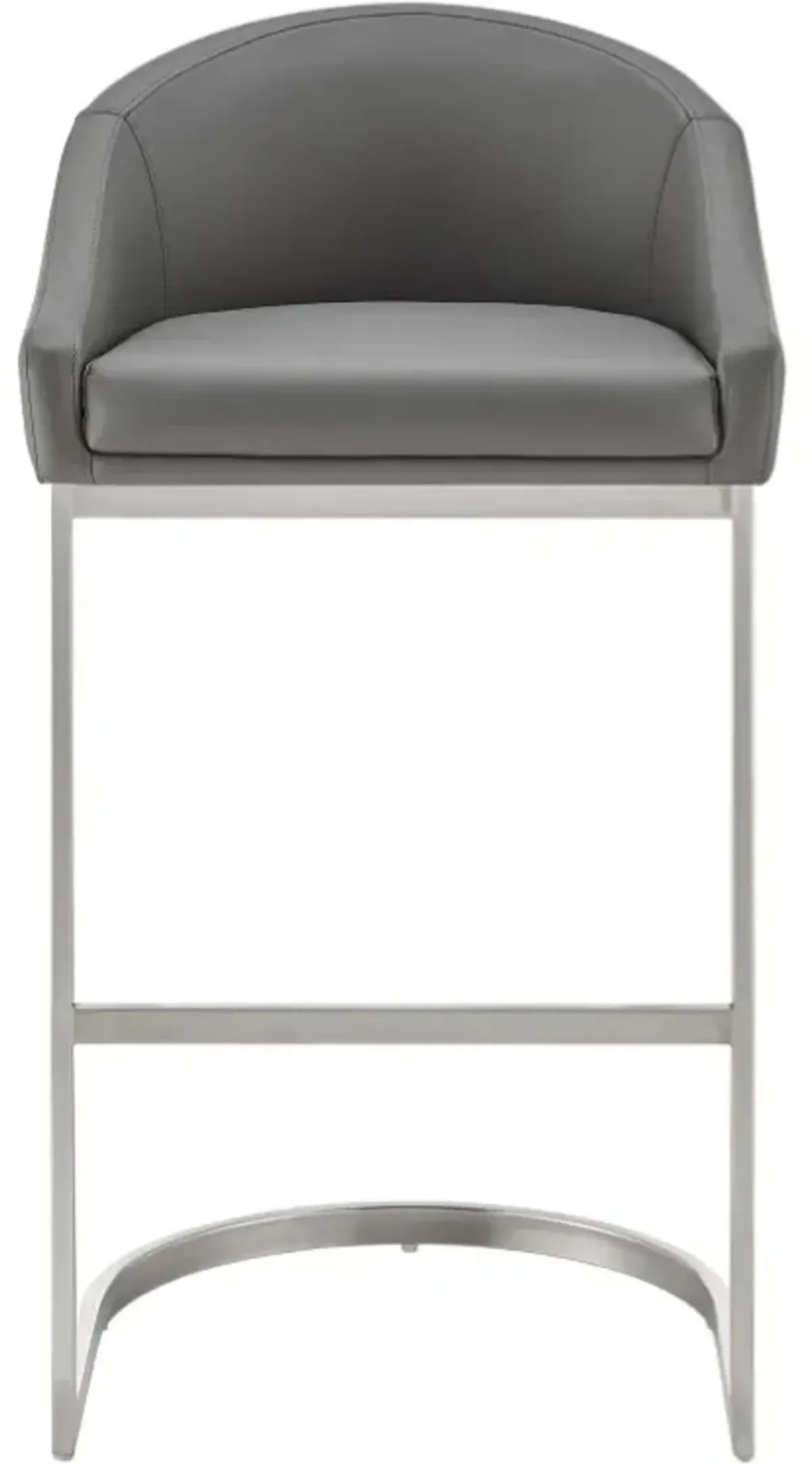 Armen Living Katherine Brushed Stainless Steel/Grey Counter Stool