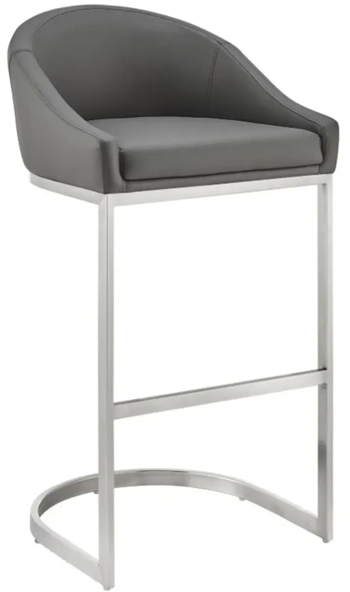 Armen Living Katherine Brushed Stainless Steel/Grey Counter Stool