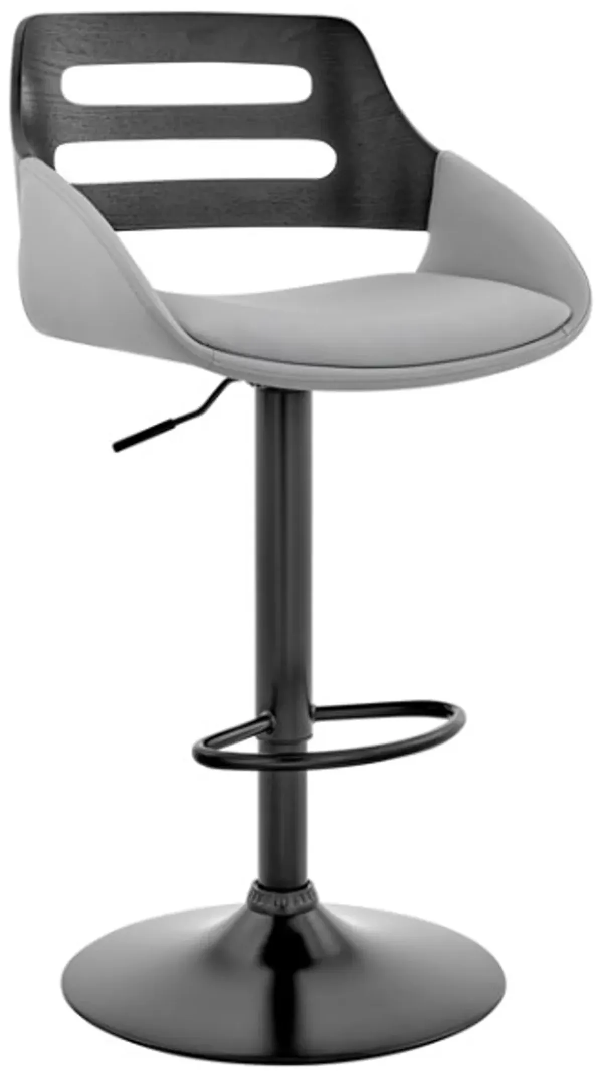 Armen Living Karter Gray/Black Adjustable Bar Stool