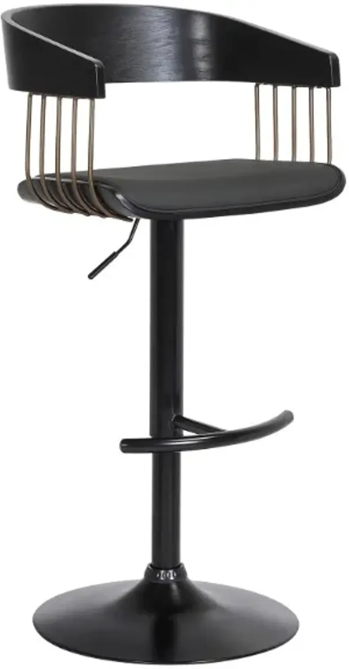 Armen Living Larisa Black Adjustable Bar Stool