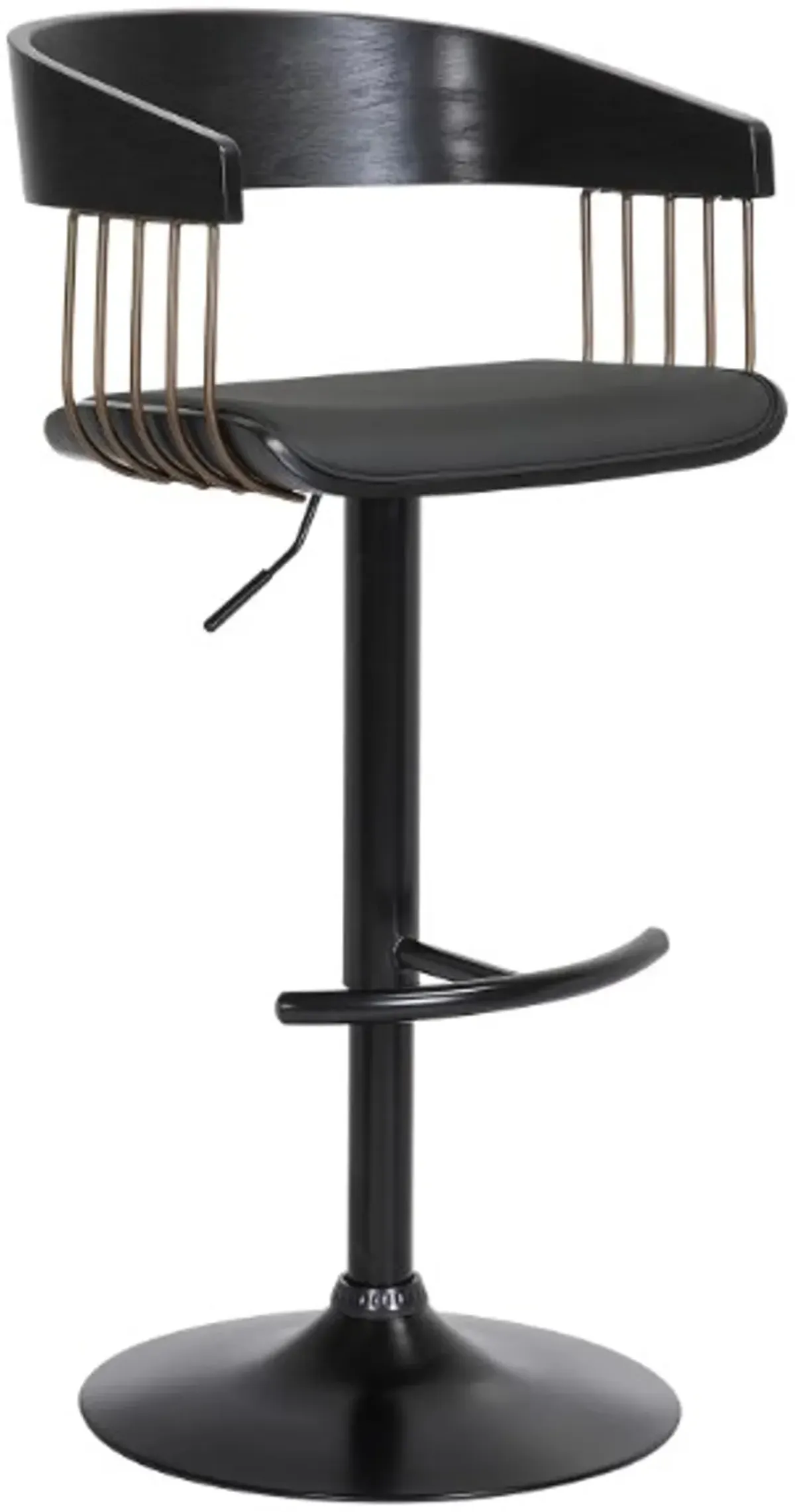 Armen Living Larisa Black Adjustable Bar Stool